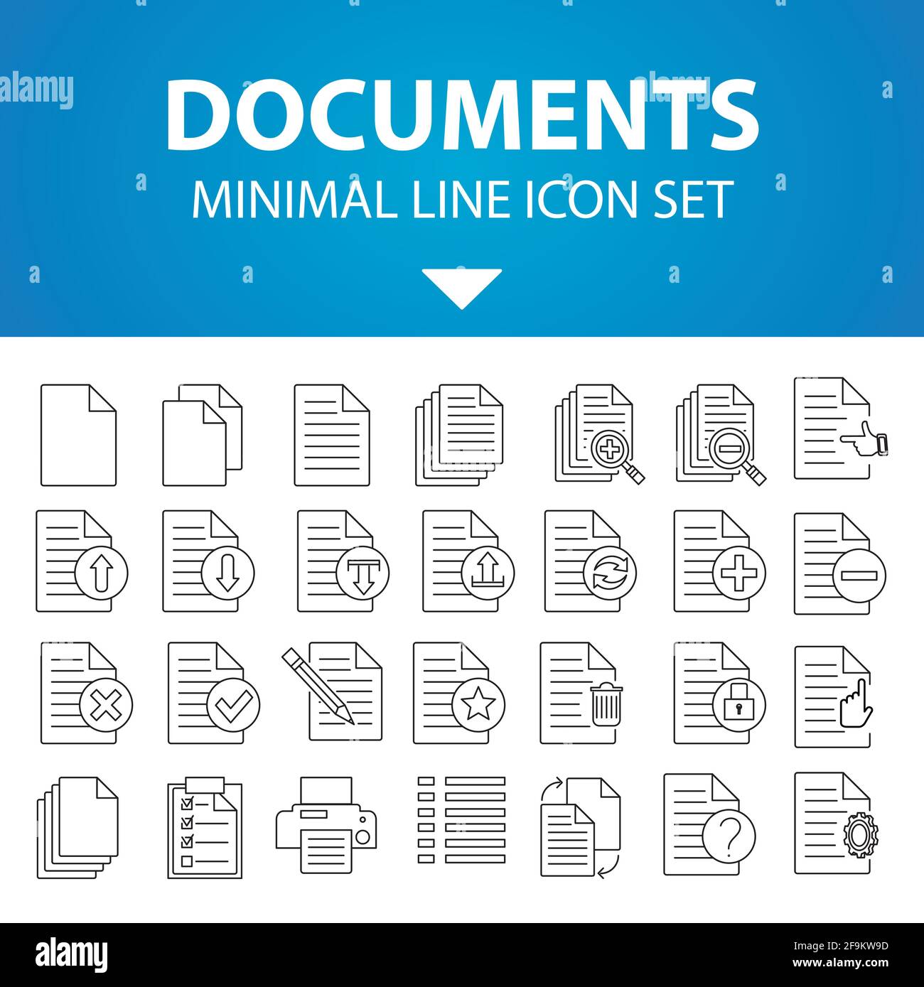 Simple Set of Documents Vector Line Icons. Paper icon, Document icon ...