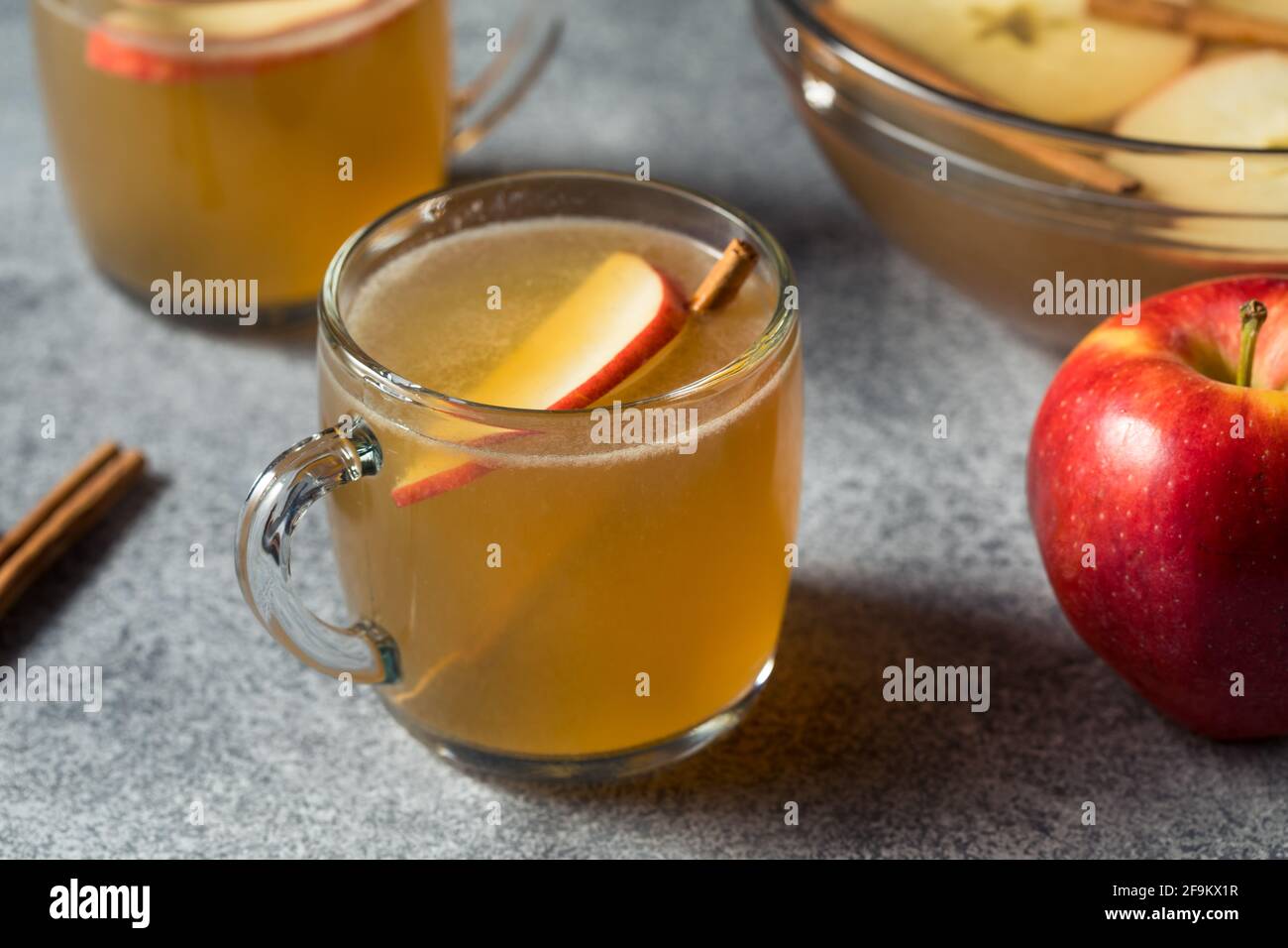 Refreshing Boozy Apple Cider Cocktail Punch with Cinnamon Stock Photo ...