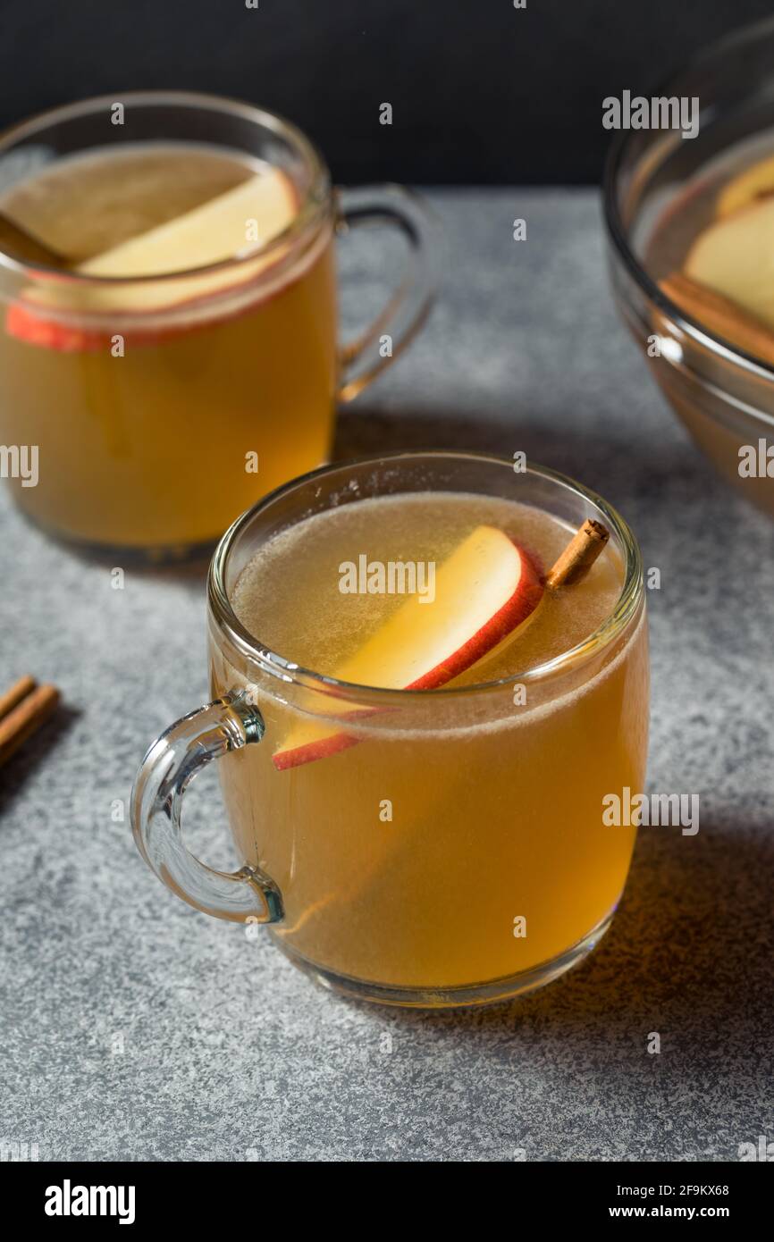 Refreshing Boozy Apple Cider Cocktail Punch with Cinnamon Stock Photo ...