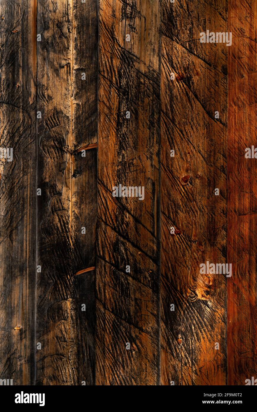 Wooden Rustic texture or background. Aged wood wall and boards Stock Photo