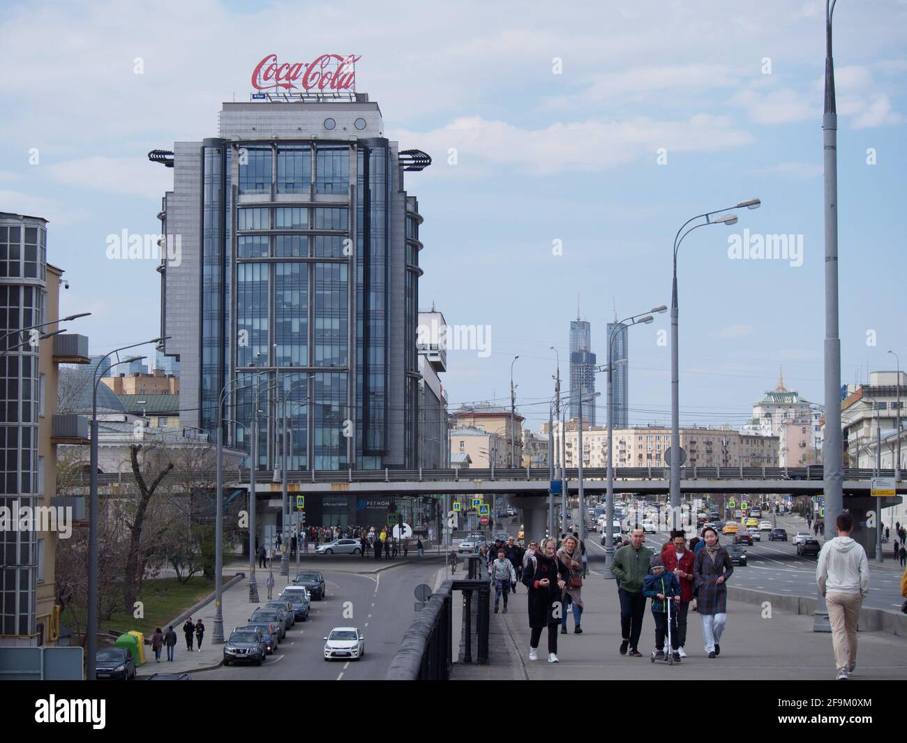 Moscow, Russia. 18th Apr, 2021. CocaCola advertisement on a building