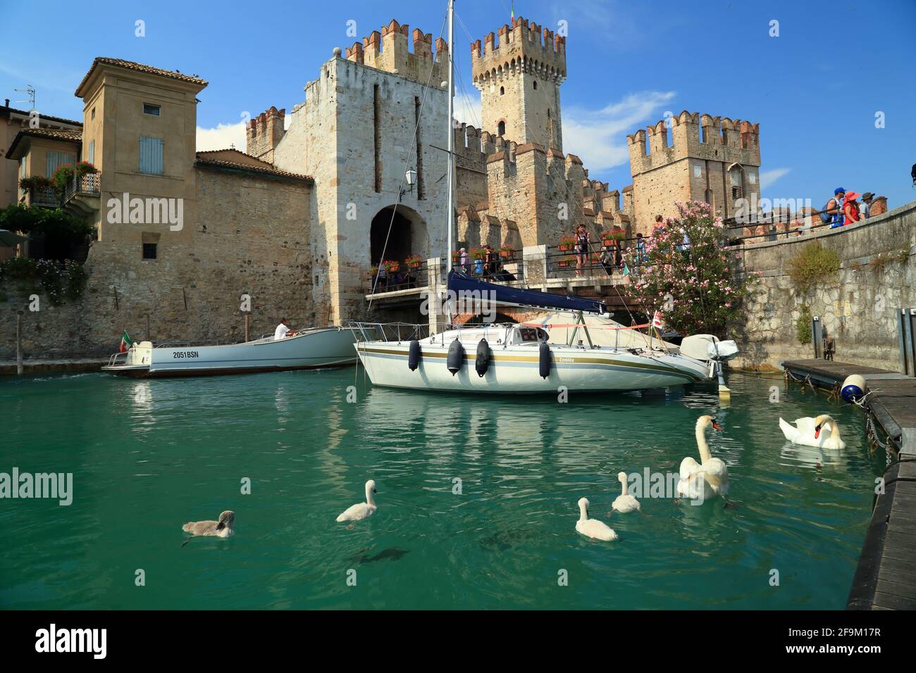 Sirmione Castle / Castello Scaligero. Lake Garda, Lago di Garda, Gardasee, Italy Stock Photo