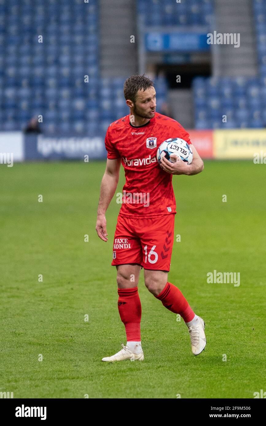 Brondby, Denmark. 18th Apr, 2021. Casper Hojer Nielsen (16) of Aarhus ...