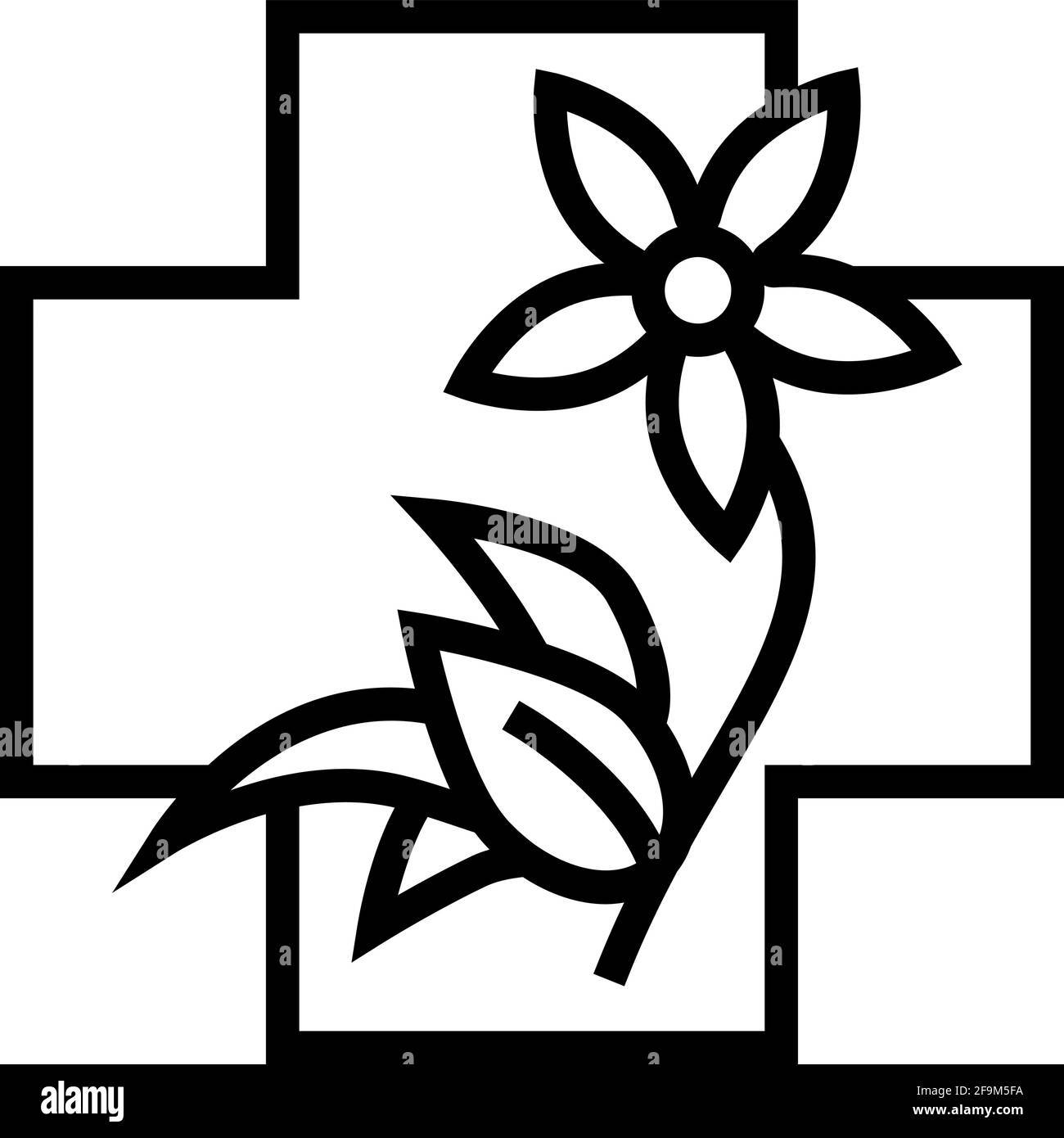 flower natural homeopathy medicine line icon vector illustration Stock ...