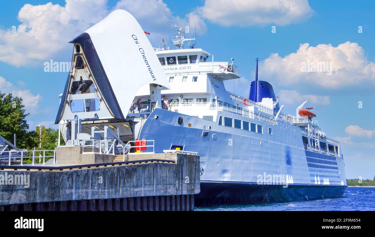 Tobermory, Ontario, Canada1 July, 2020 The ChiCheemaun passenger and