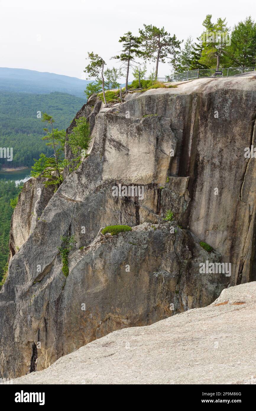 The top of Cathedral Ledge in Bartlett, New Hampshire. Cathedral Ledge