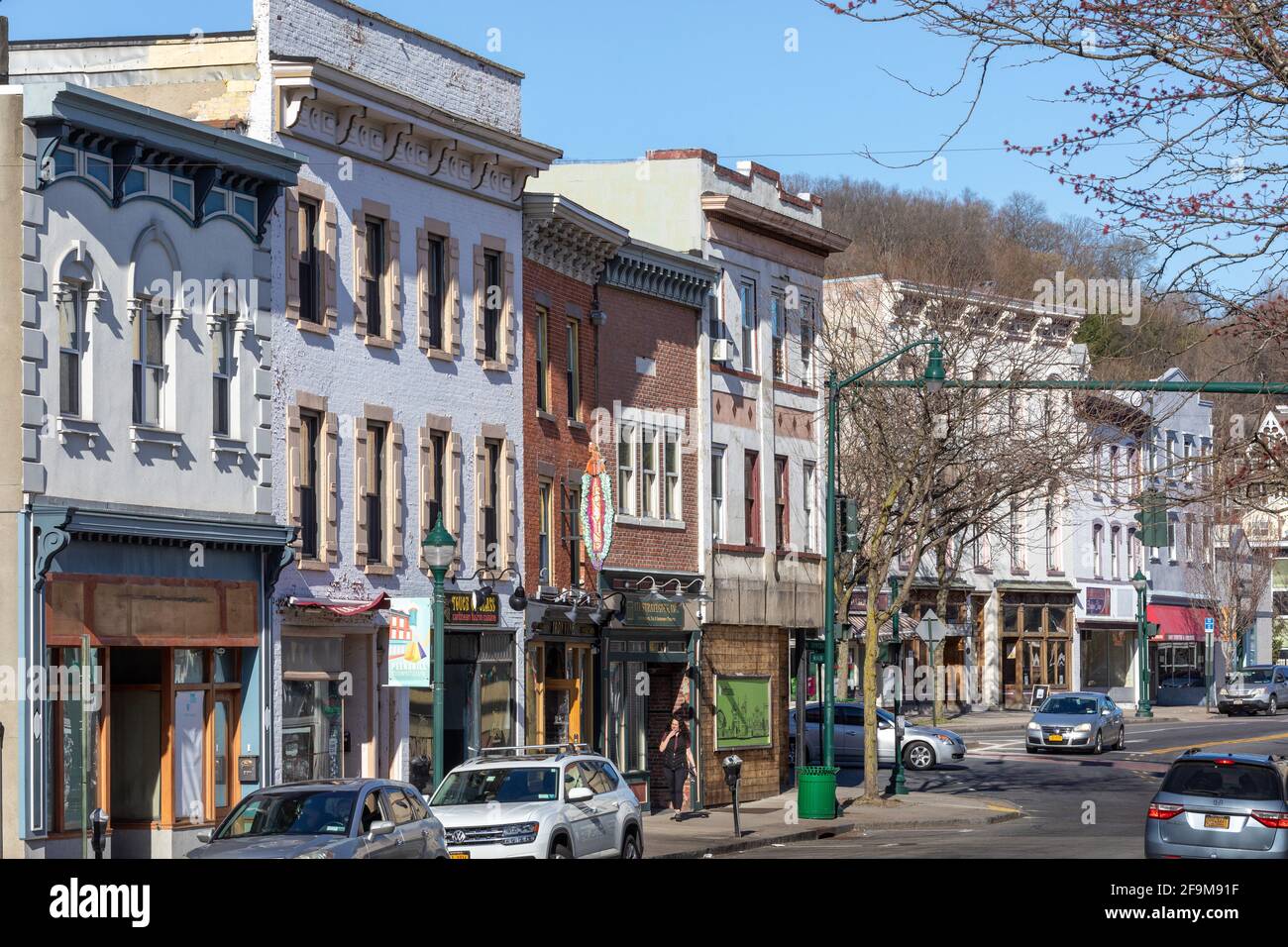 Business District of Peekskill, New York, in the Hudson Valley. Stock Photo