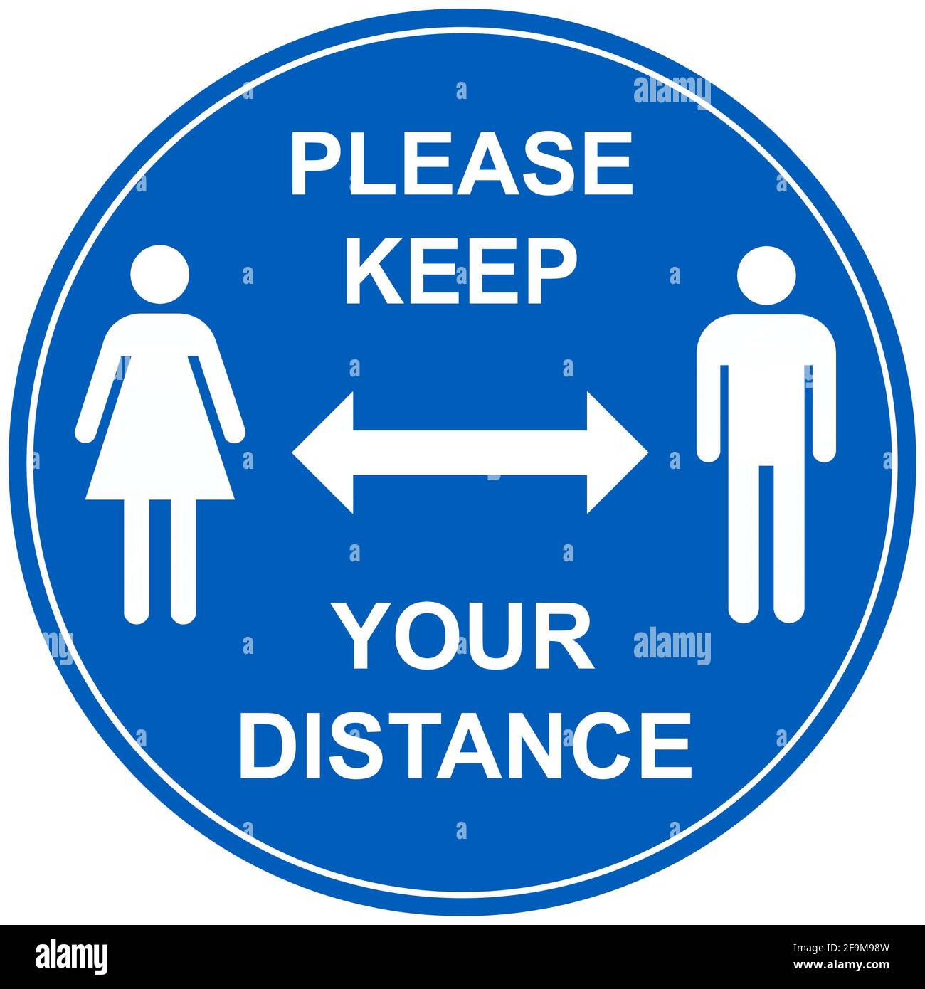 Please keep your distance to stay safe sign Stock Photo