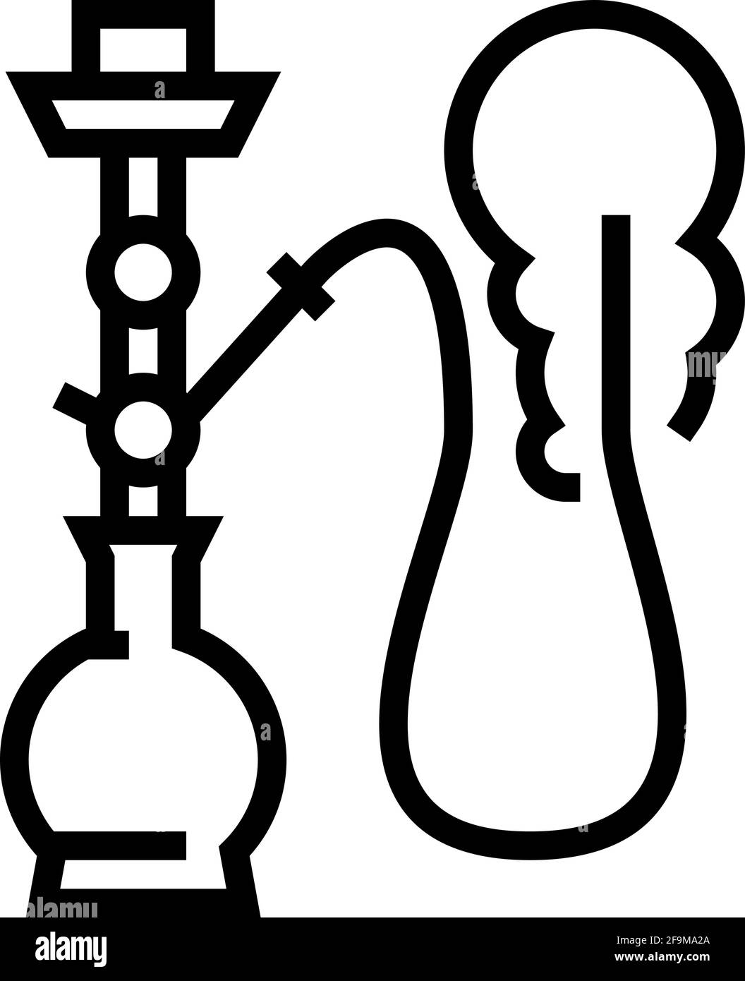 smoke hookah mens leisure line icon vector illustration Stock Vector ...