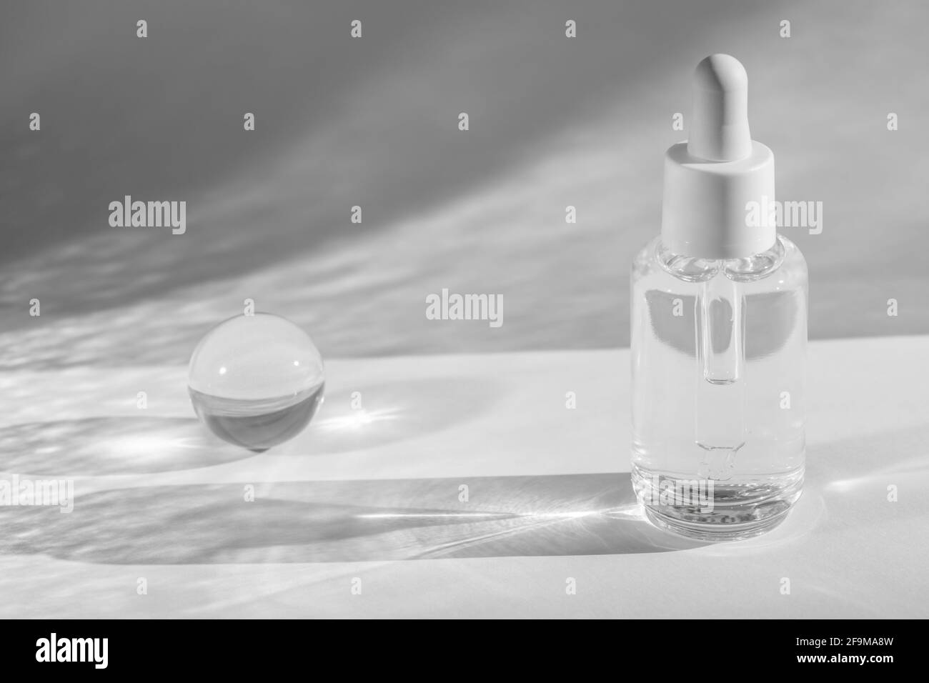 Serum pipette bottle with peptides, skin care cosmetic product mock up