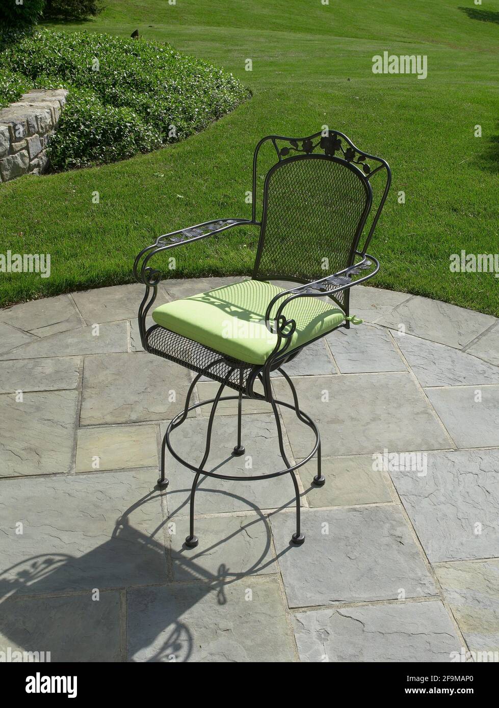 Outdoor furniture on stone patio, Pennsylvania, USA Stock Photo Alamy