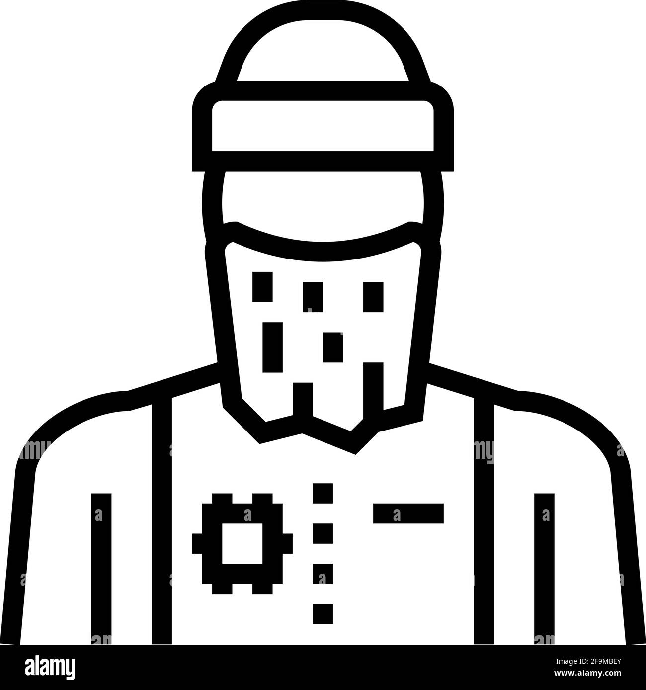 man refugee line icon vector illustration Stock Vector