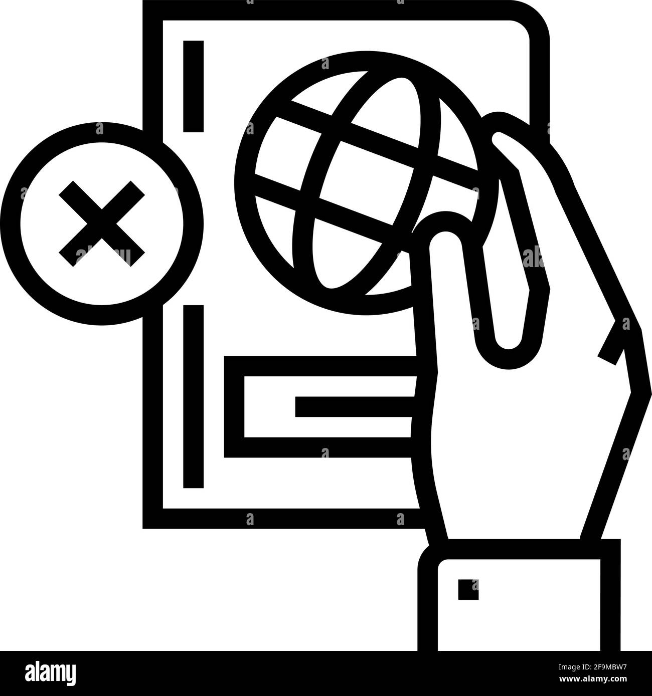lost passport document refugee line icon vector illustration Stock Vector
