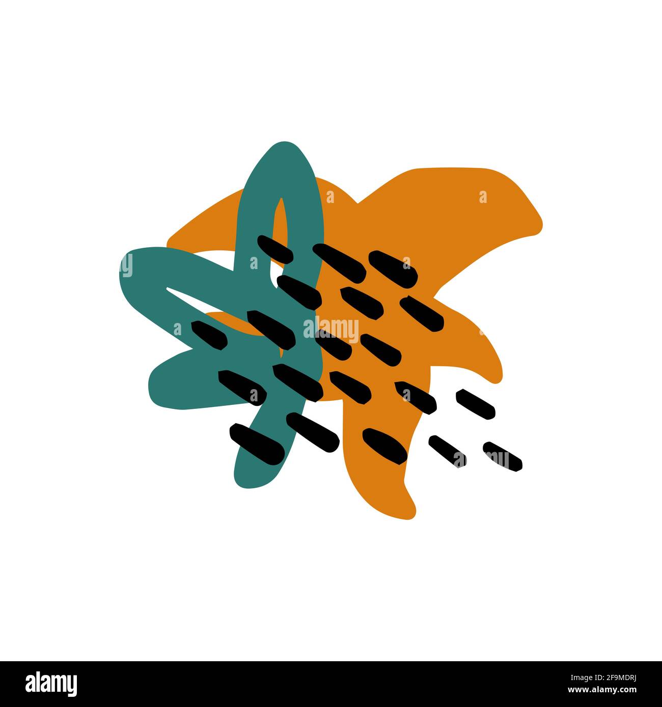Various shapes lines spots, dots, doodle objects.  Stock Vector