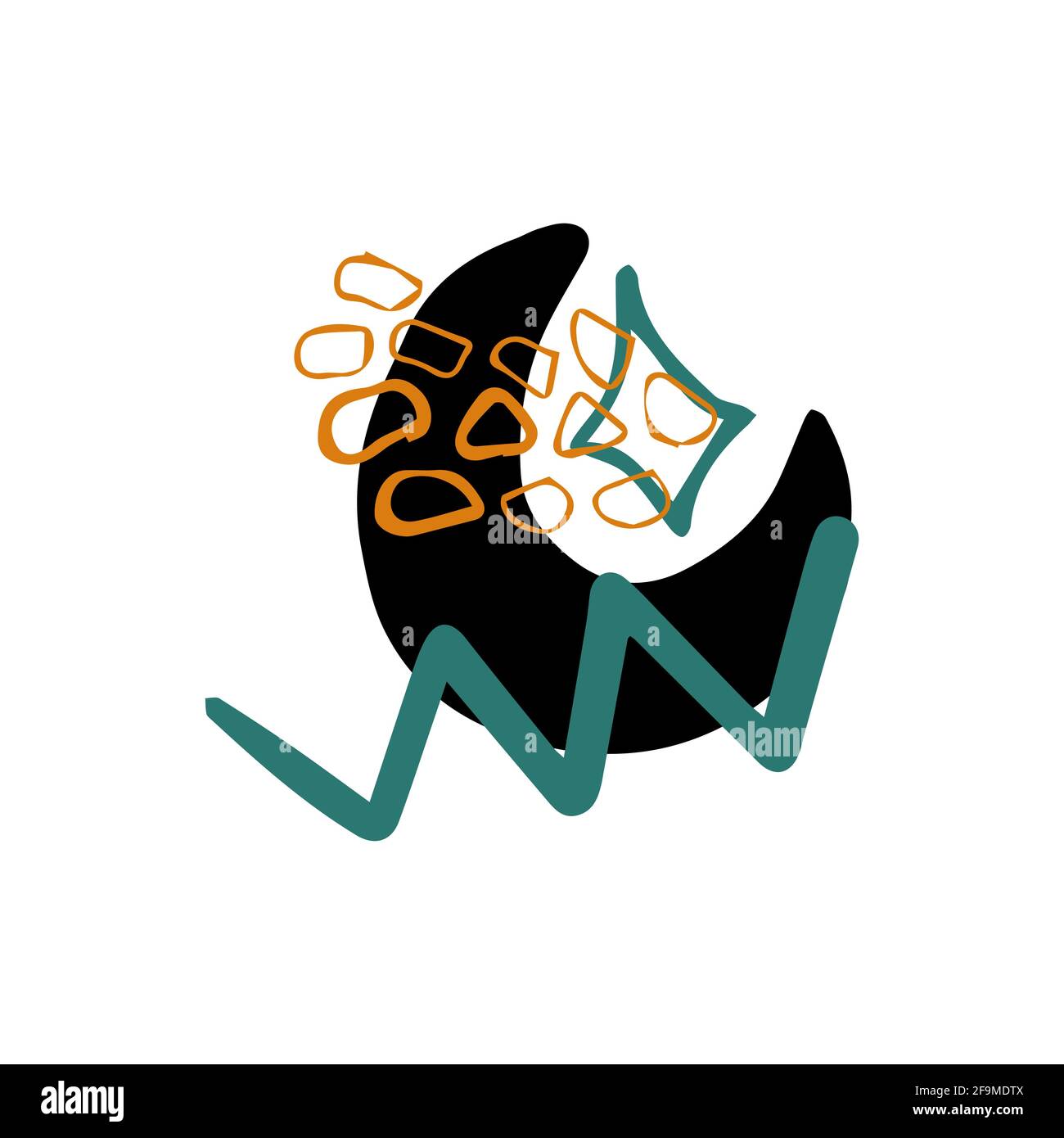 Various shapes lines spots, dots, doodle objects.  Stock Vector