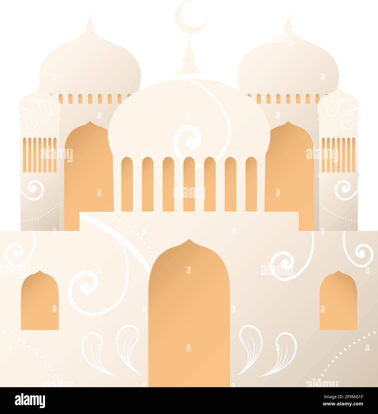 mosque building facade religious icon Stock Vector