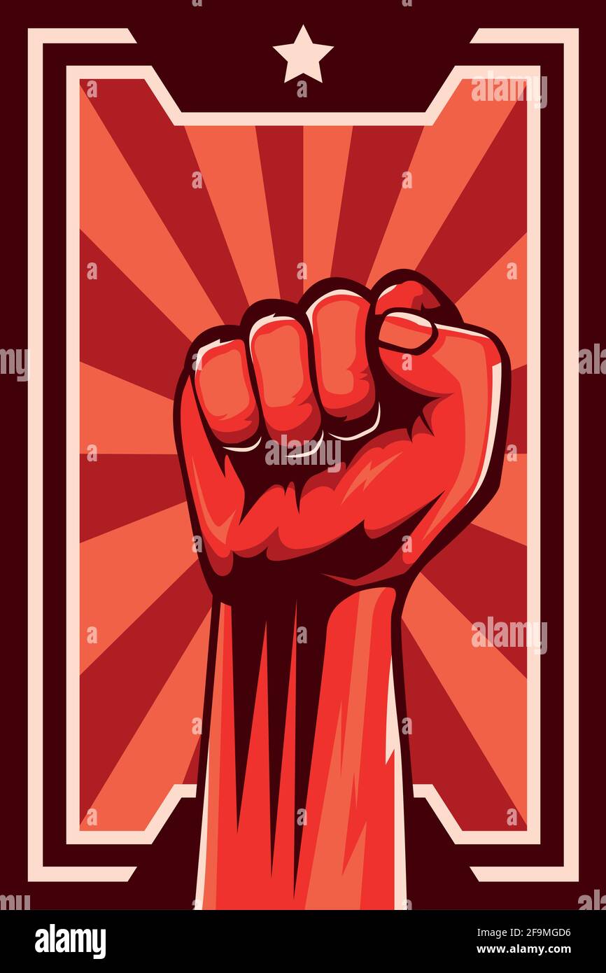 revolution poster with red hand fist Stock Vector Image & Art - Alamy