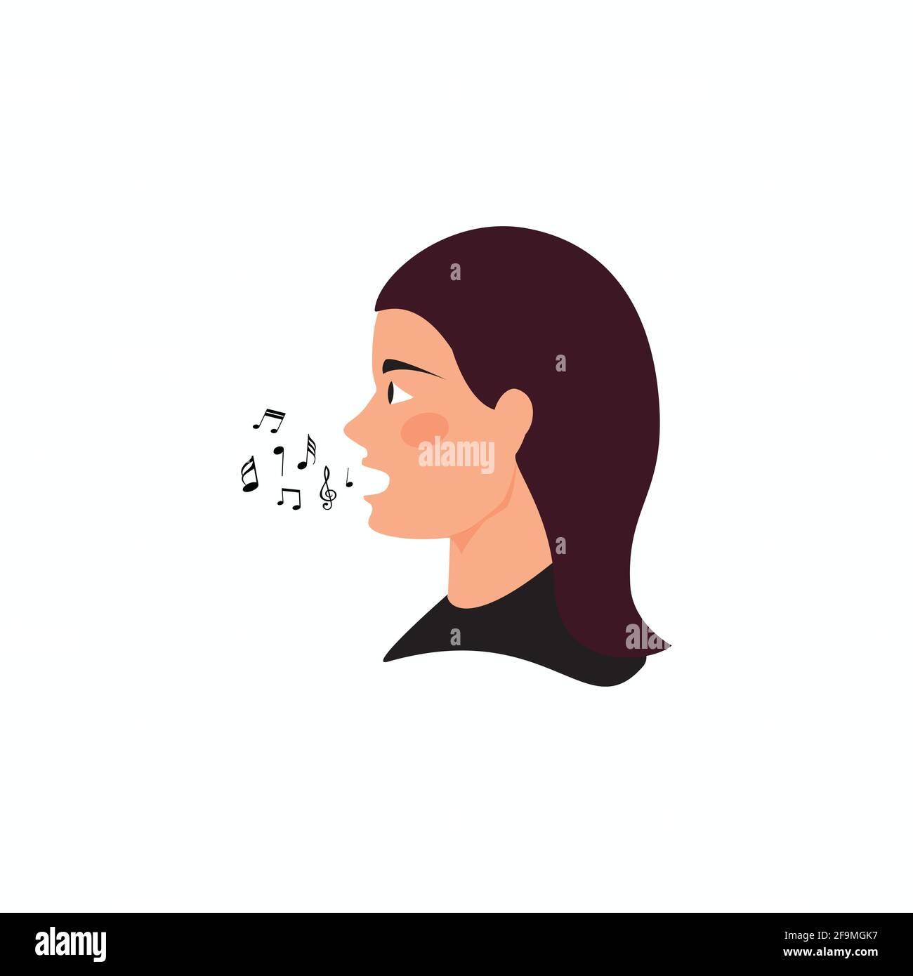 woman singing vector on white background. symbol or vector of ...