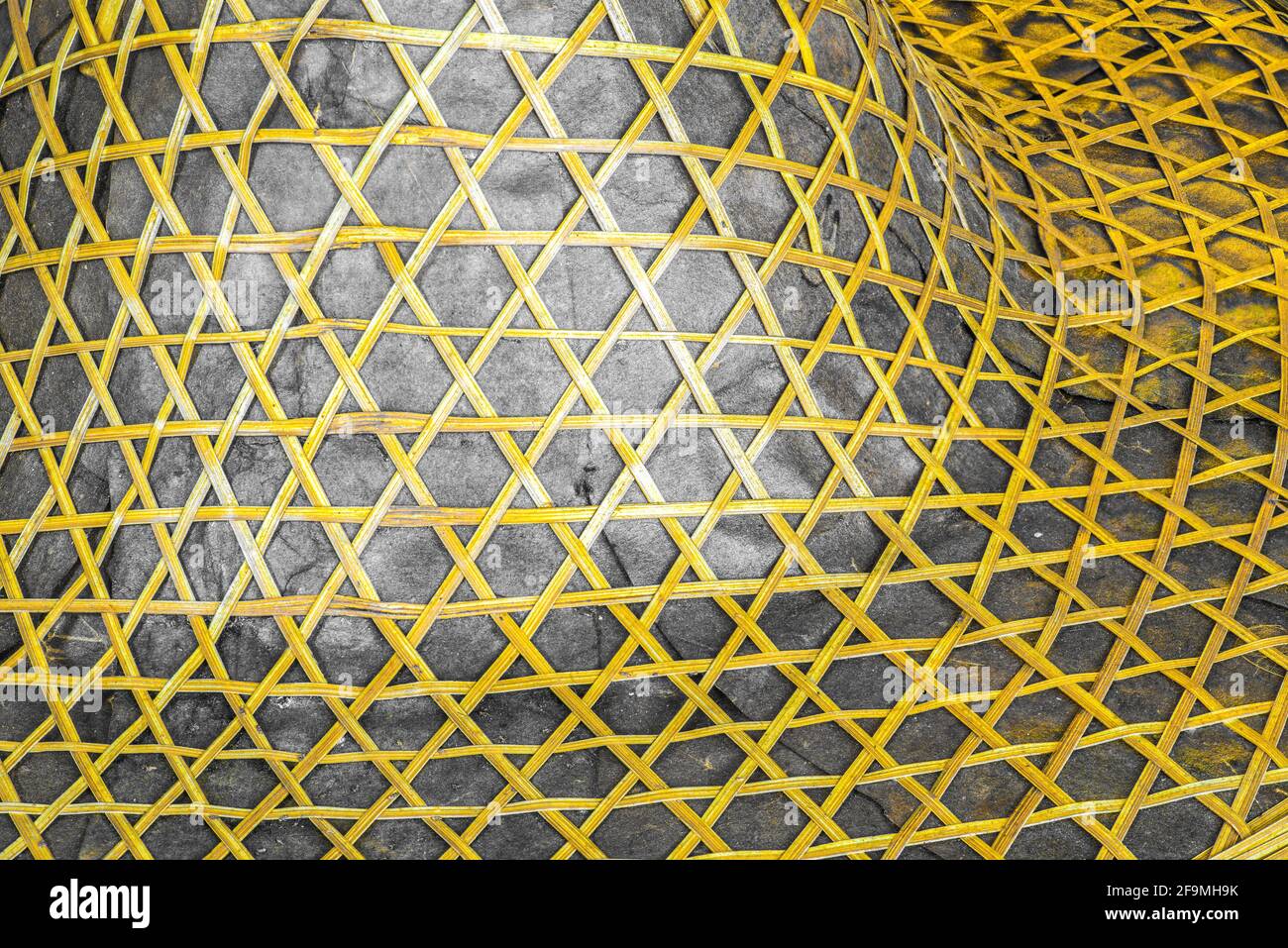 Weaving Patterns on a Basket Hat Stock Photo