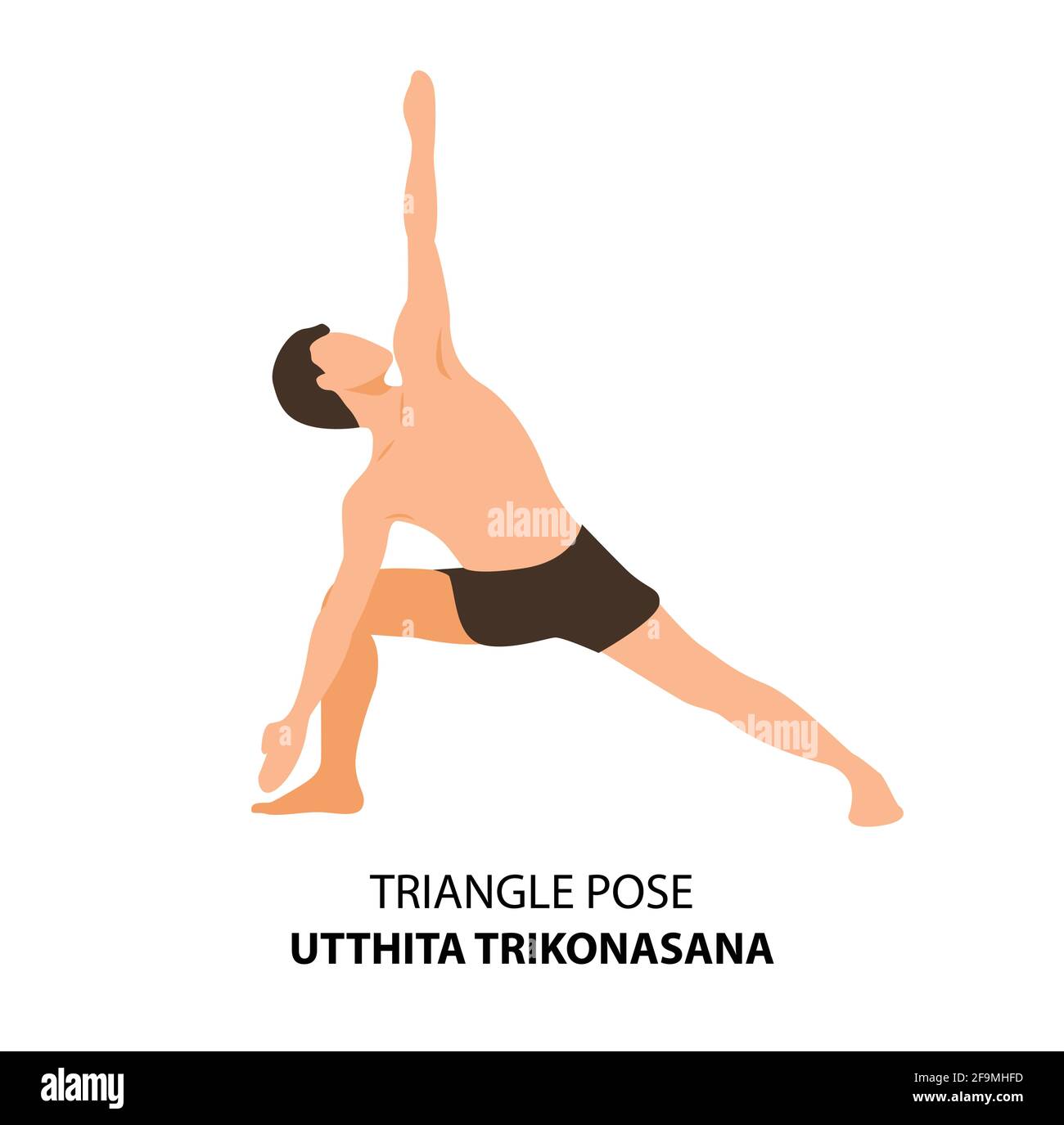 Man practicing yoga pose isolated Vector Illustration. Man ...