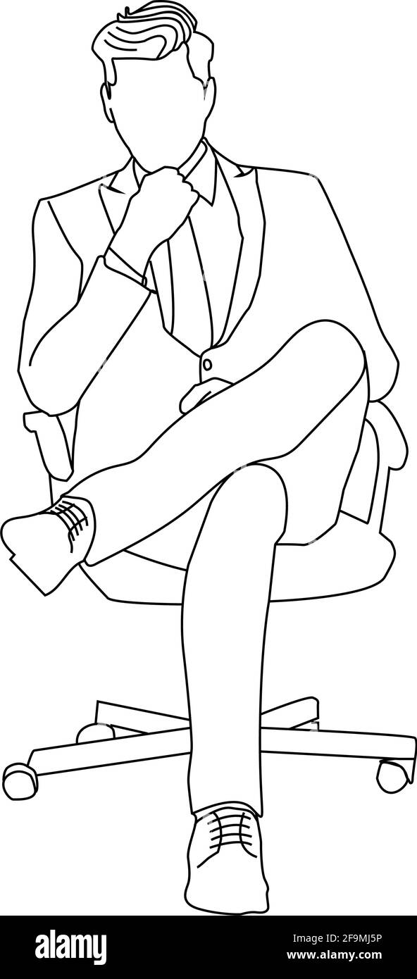 man sitting down drawing