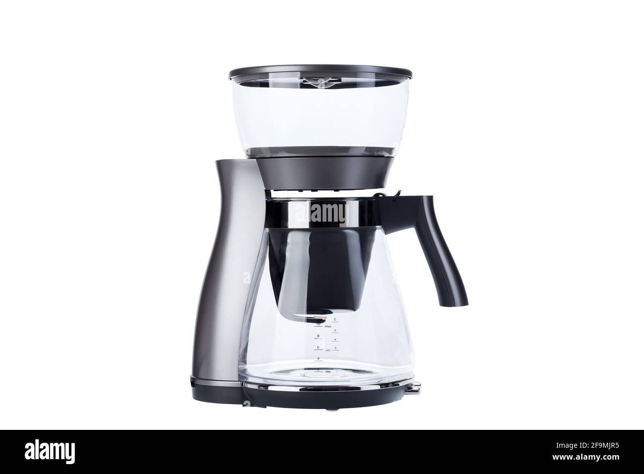 https://c8.alamy.com/comp/2F9MJR5/drip-coffee-maker-with-glass-flask-for-hot-freshly-brewed-beverage-home-appliances-isolated-on-white-background-2F9MJR5.jpg