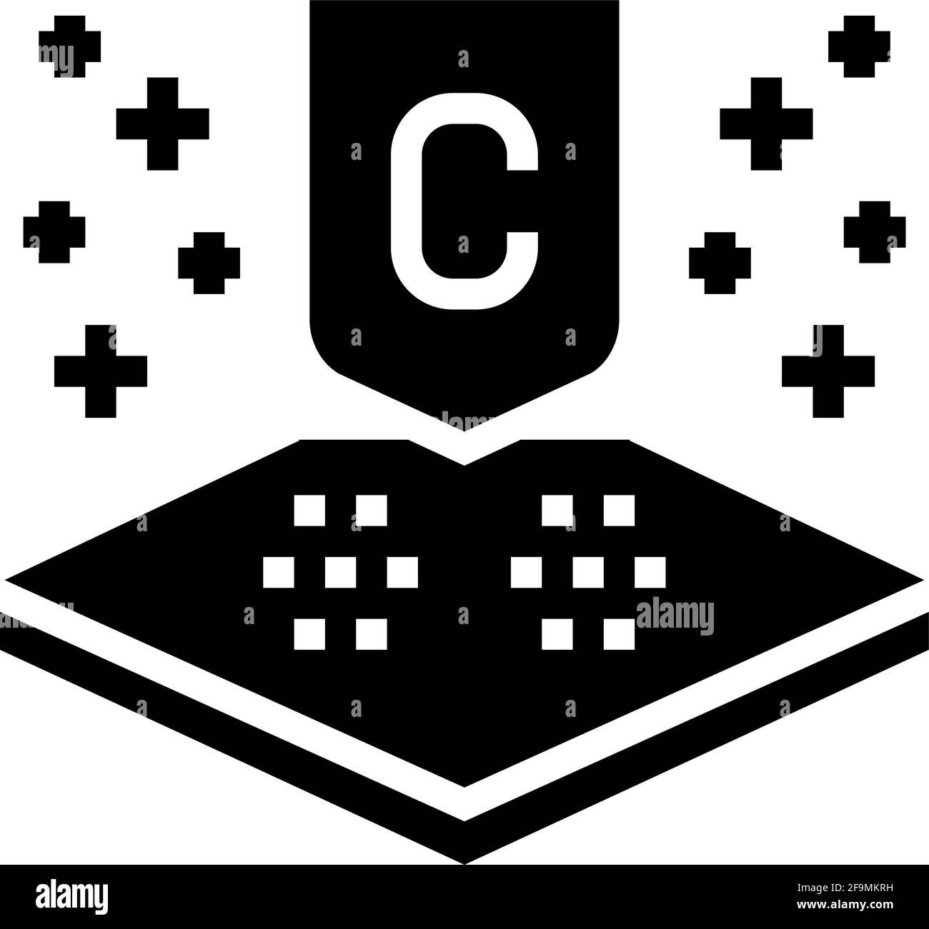 chemical treatment fabrics properties glyph icon vector illustration