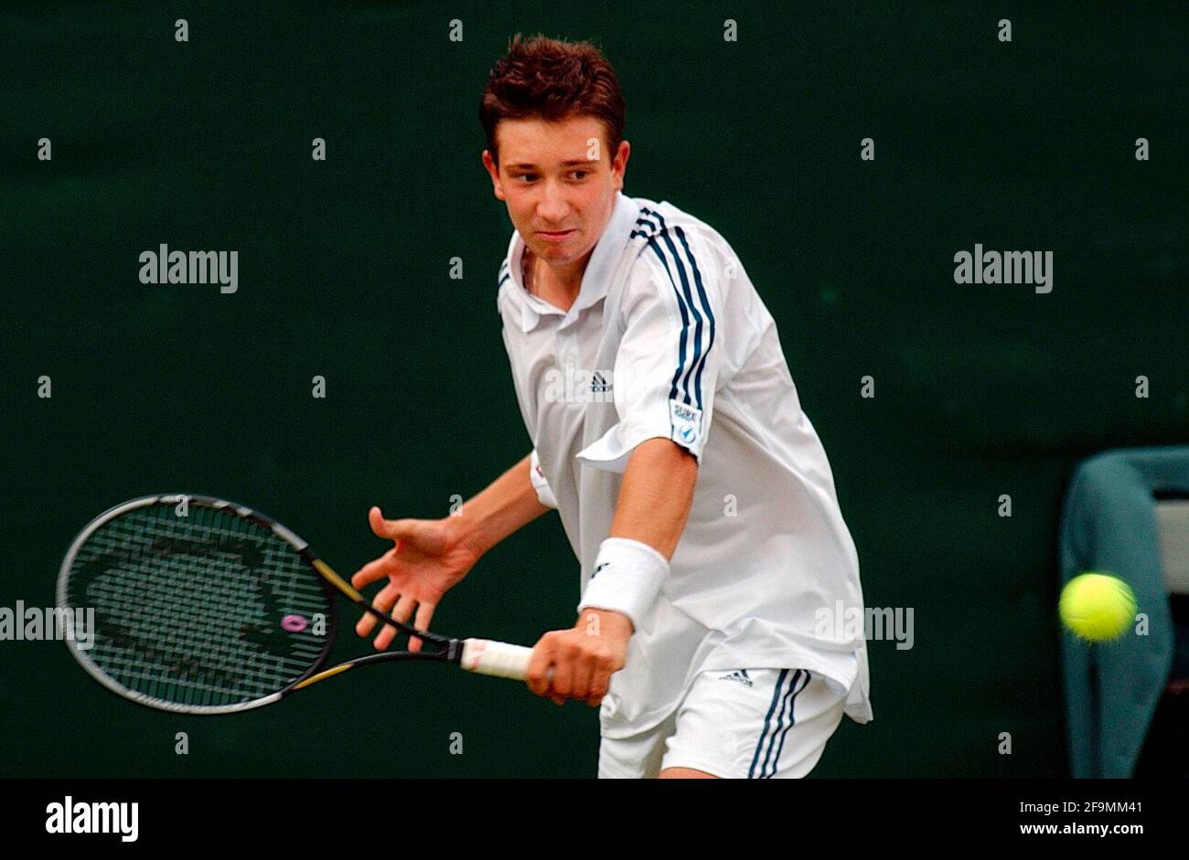 WIMBELDON 2ND DAY 25/6/2002 A.BOGDANOVIC DURING HIS MATCH WITH  N.ESCUDE PICTURE DAVID ASHDOWN.WIMBLEDON TENNIS Stock Photo