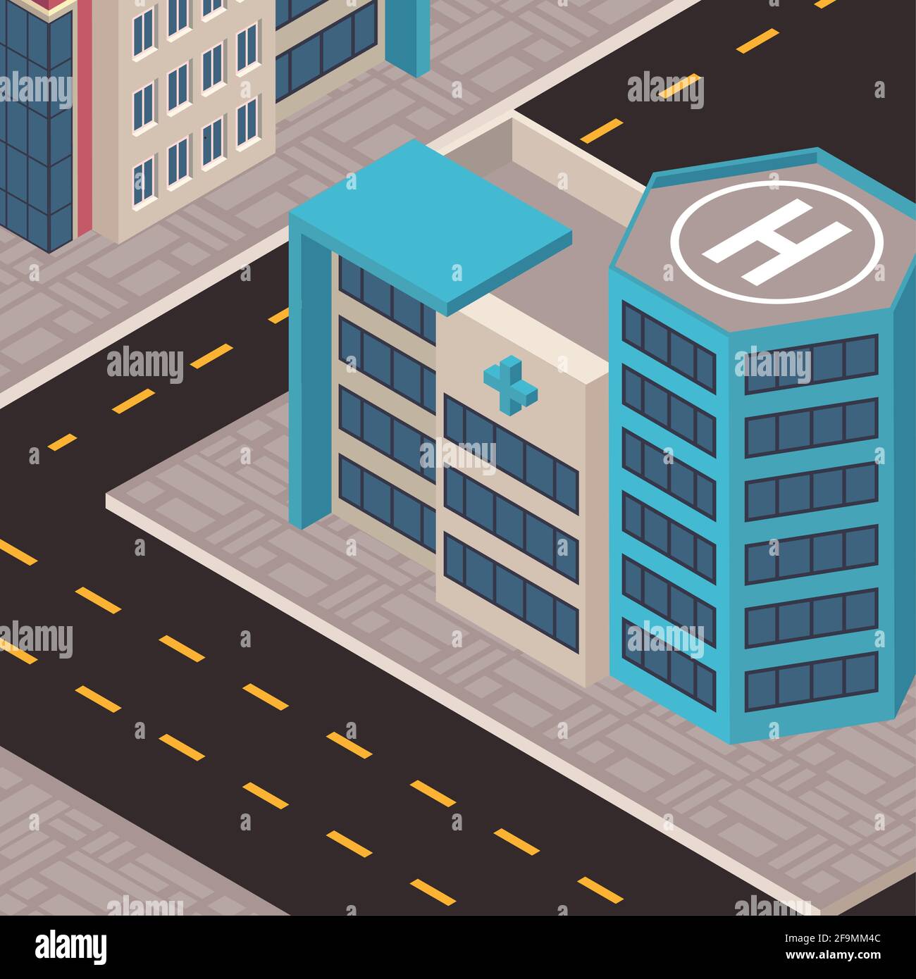hospital building in urban scene Stock Vector Image & Art - Alamy