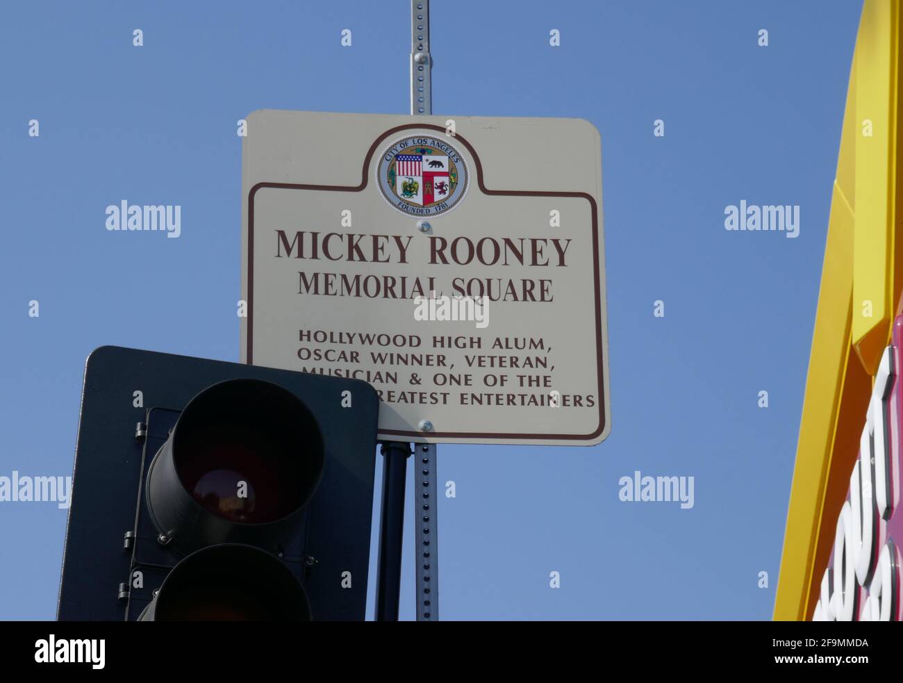Hollywood, California, USA 17th April 2021 A general view of atmosphere of Mickey Rooney Memorial Square at Hollywood Walk of Fame on April 17, 2021 in Hollywood, California, USA. Photo by Barry King/Alamy Stock Photo Stock Photo