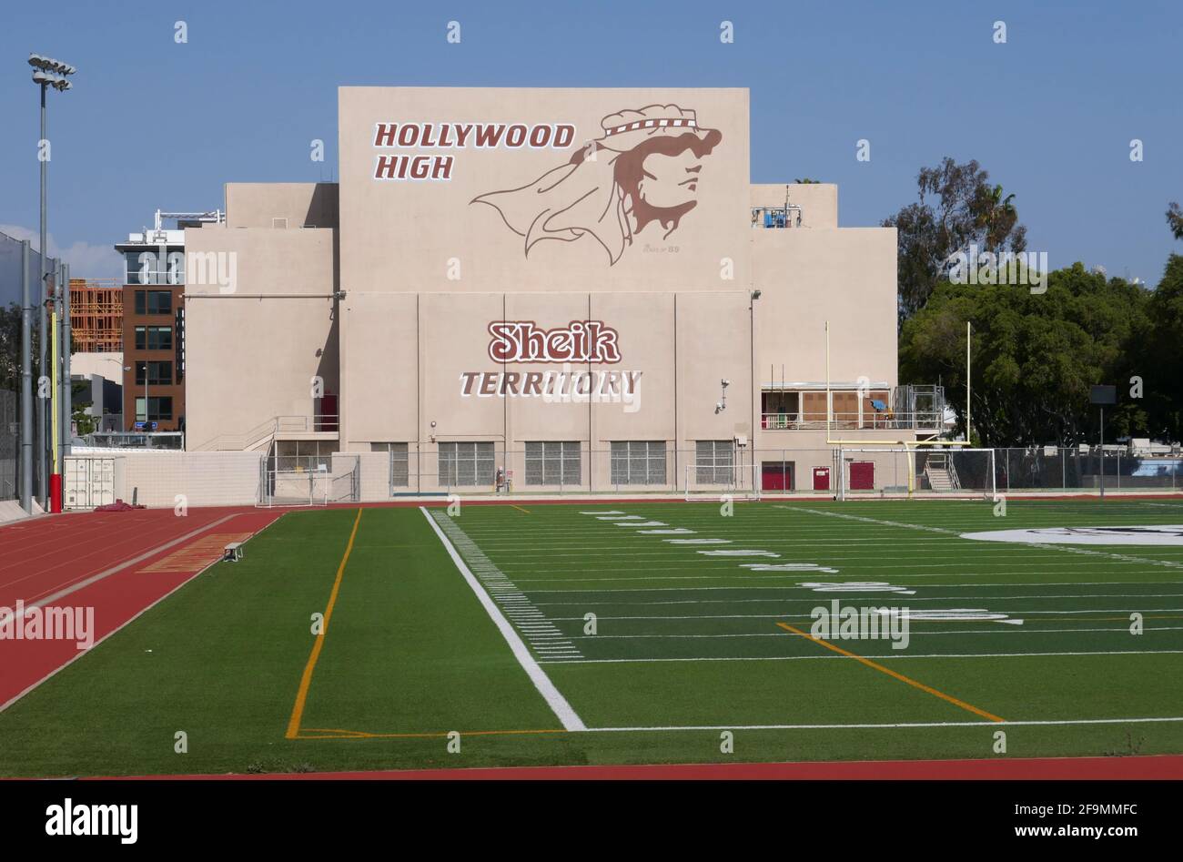 Hollywood, California, USA 17th April 2021 A general view of atmosphere of Hollywood High School whose former students include Cher, Carol Burnett, Judy Garland, Lon Chaney Jr., Keith Carradine, Brandy, Frank Darabont, James Garner, John Huston, Stephanie Powers, Sarah Jessica Parker, Carole Lombard, Laurence Fishburne, Ricky Nelson, John Ritter, Lana Turner, Fay Wray and many more on April 17, 2021 in Hollywood, California, USA. Photo by Barry King/Alamy Stock Photo Stock Photo