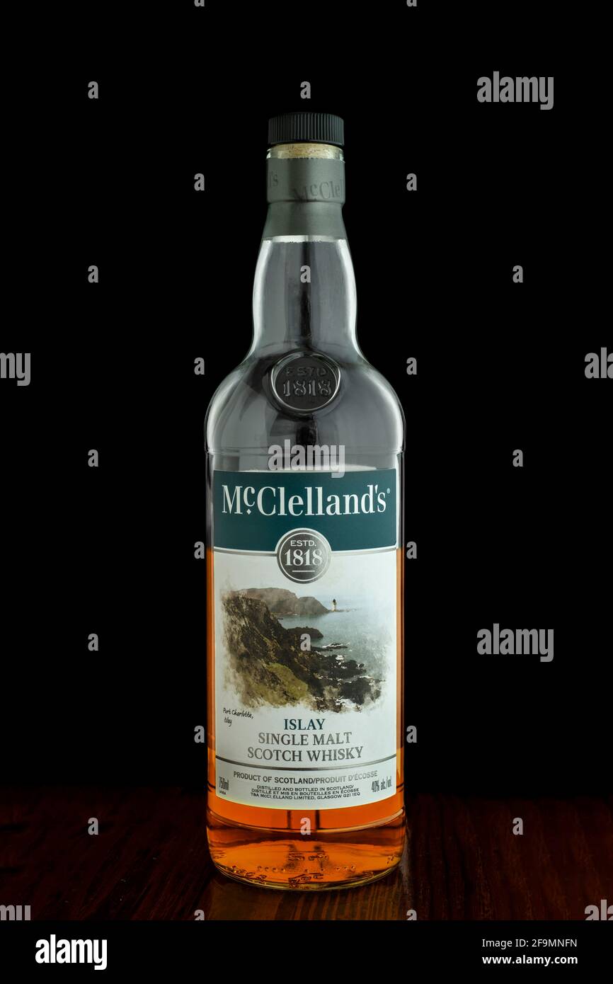 TORONTO, CANADA – January 26, 2021: McClelland’s was a Glasgow based whisky  purchased in 1970 by what became Morrison Bowmore Distillers Ltd Stock Photo