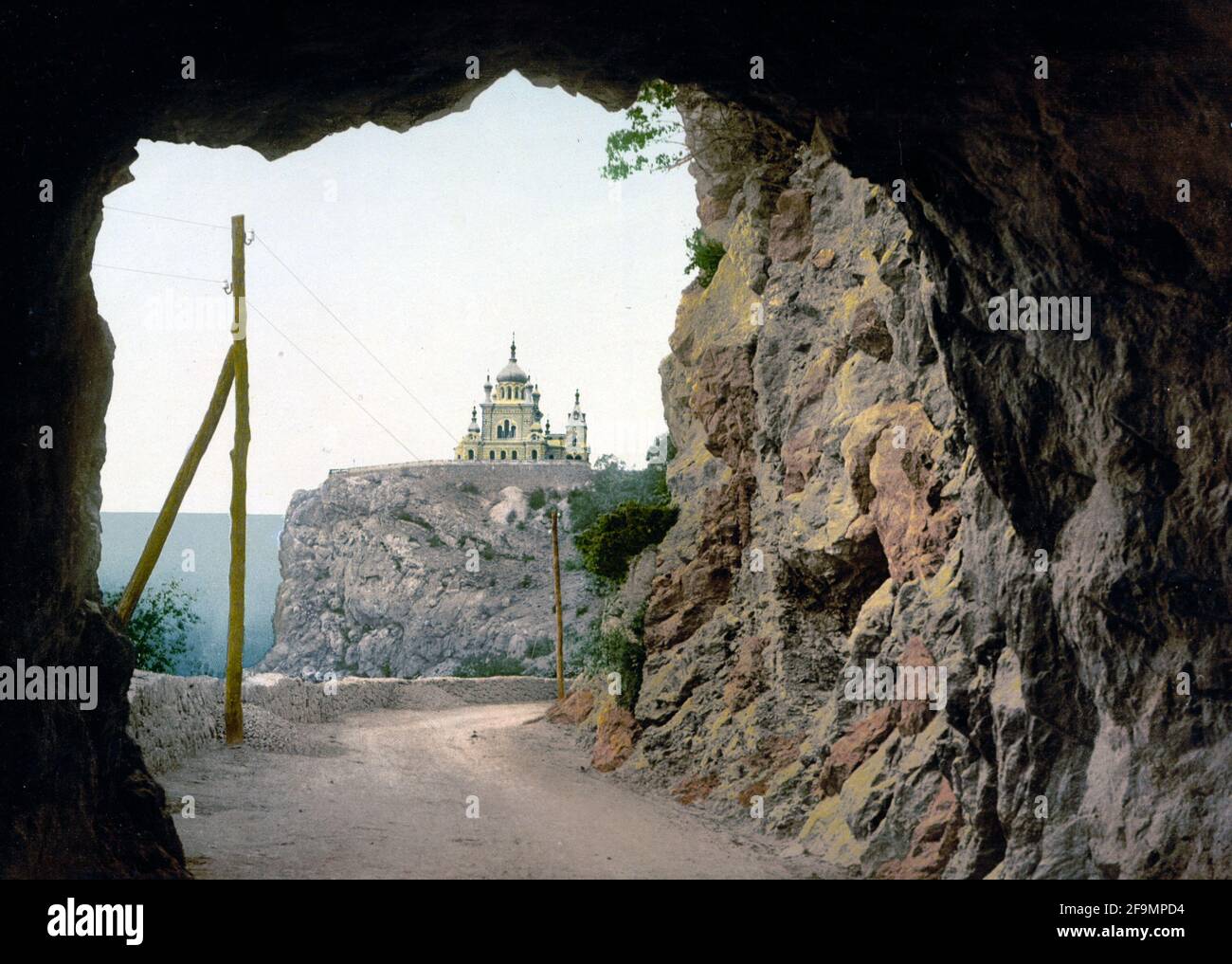From the tunnel, Baidar, the Crimea, Russia, i.e., Ukraine, circa 1900 Stock Photo