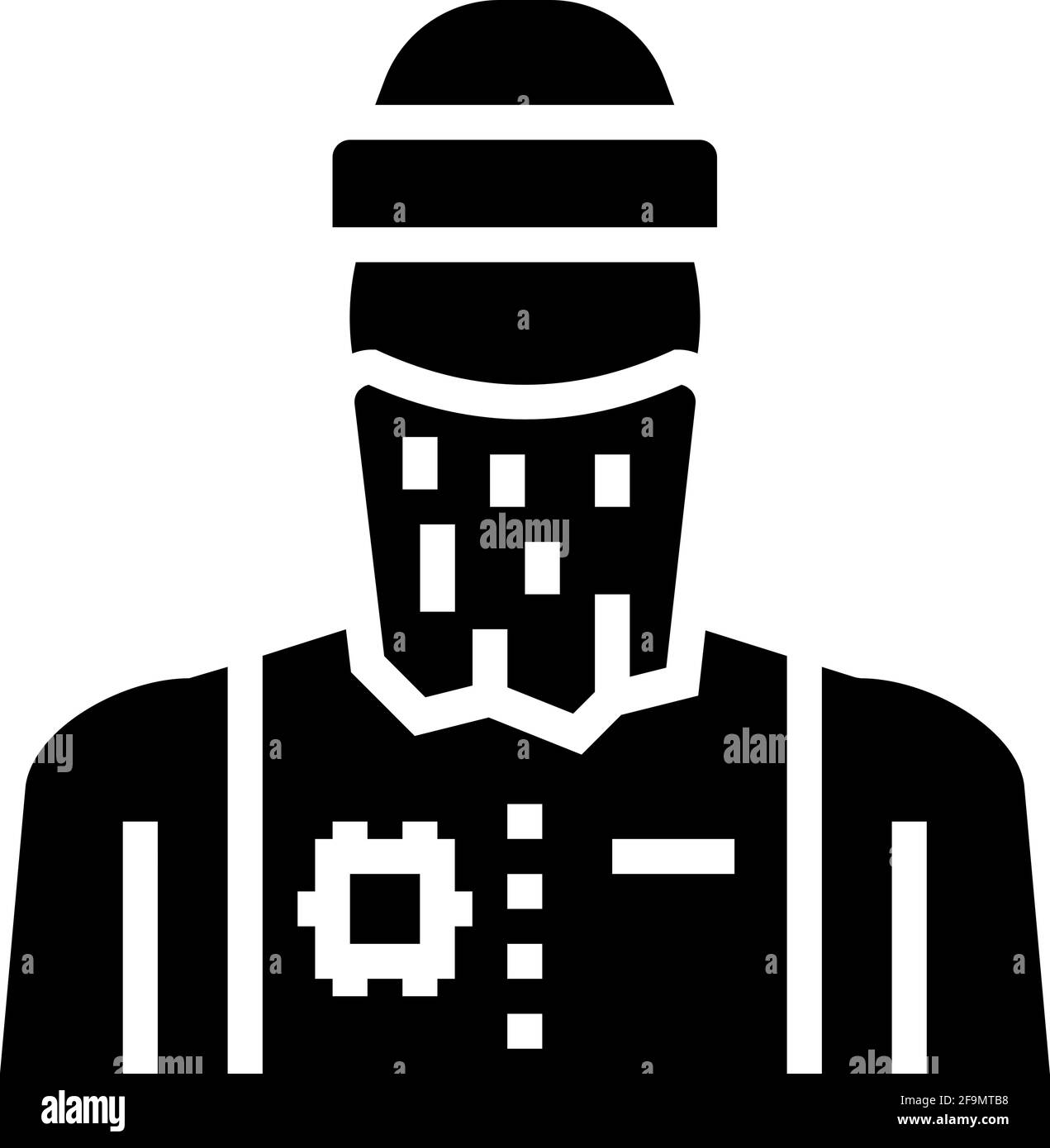 man refugee glyph icon vector illustration Stock Vector