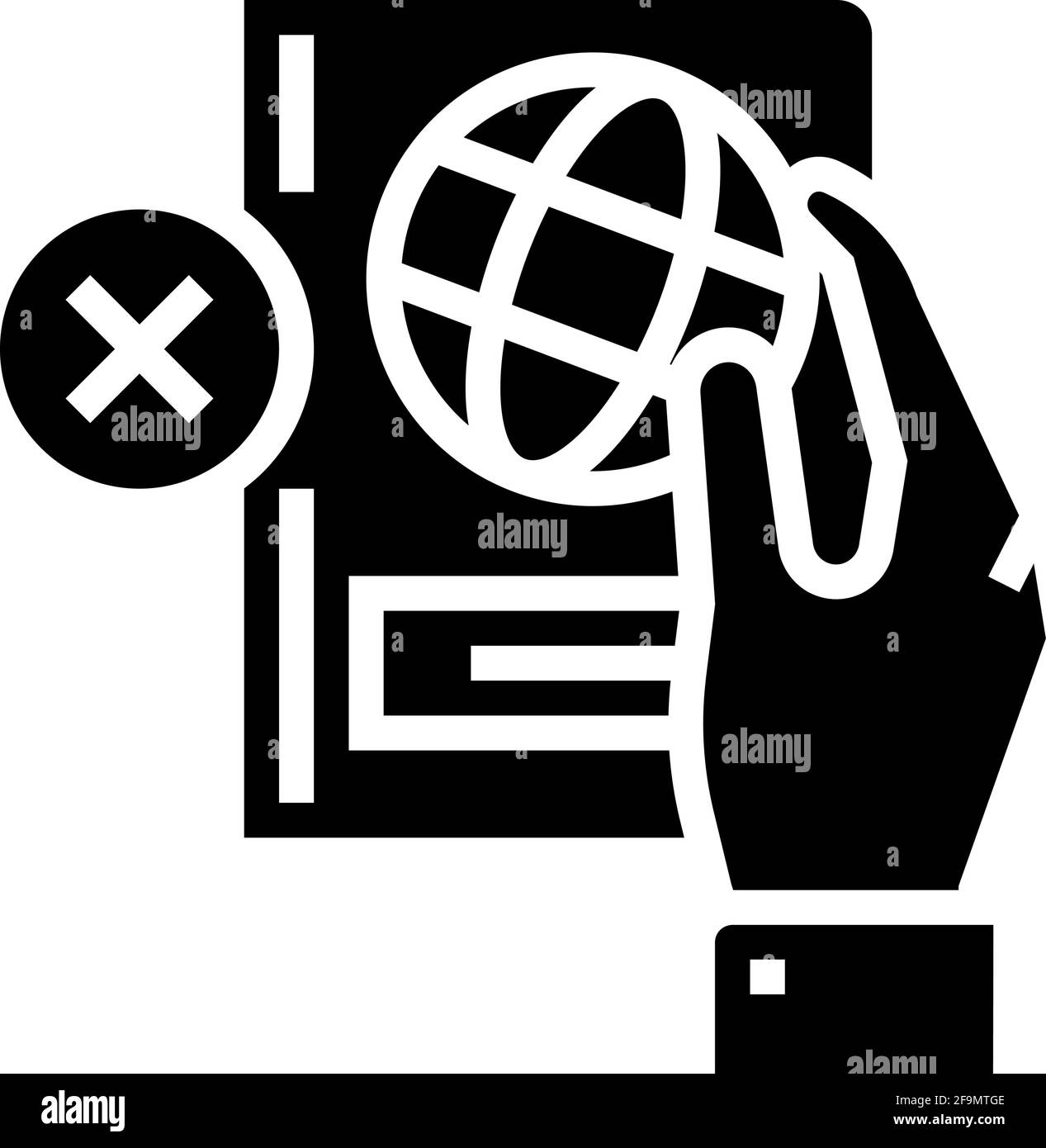 lost passport document refugee glyph icon vector illustration Stock Vector