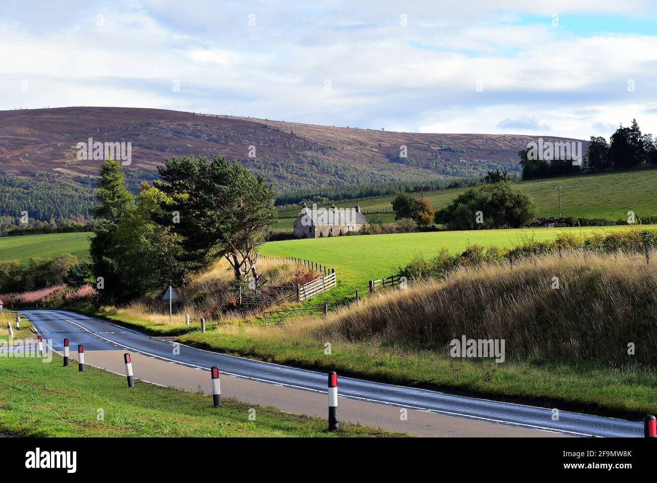 Broomhill, Scotland, United Kingdom. The beauty of the highlands and Scottish countryside east of Inverness as early autumn settles in on the area. Stock Photo