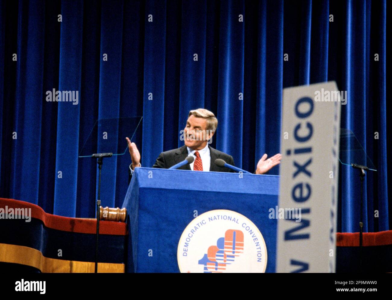 **FILE PHOTO** Walter Mondale Has Passed Away. United States Vice President President Walter Mondale delivers his speech accepting his party's nomination for reelection as President of the United States at the 1980 Democratic National Convention in Madison Square Garden in New York, New York on August 13, 1980. Credit: Howard L. Sachs/CNP /MediaPunch Stock Photo