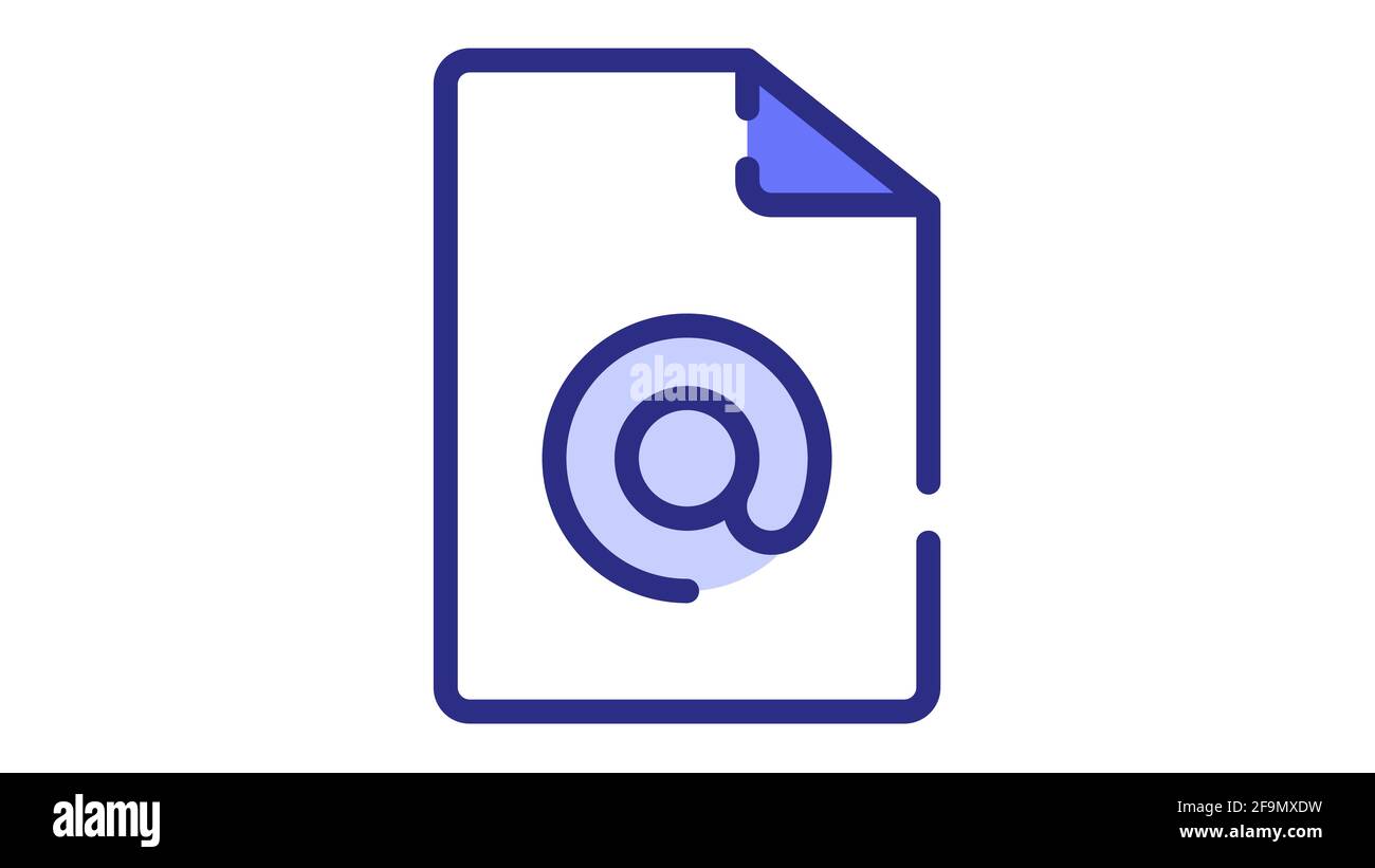 document attachment email file single isolated icon with dash or dashed ...