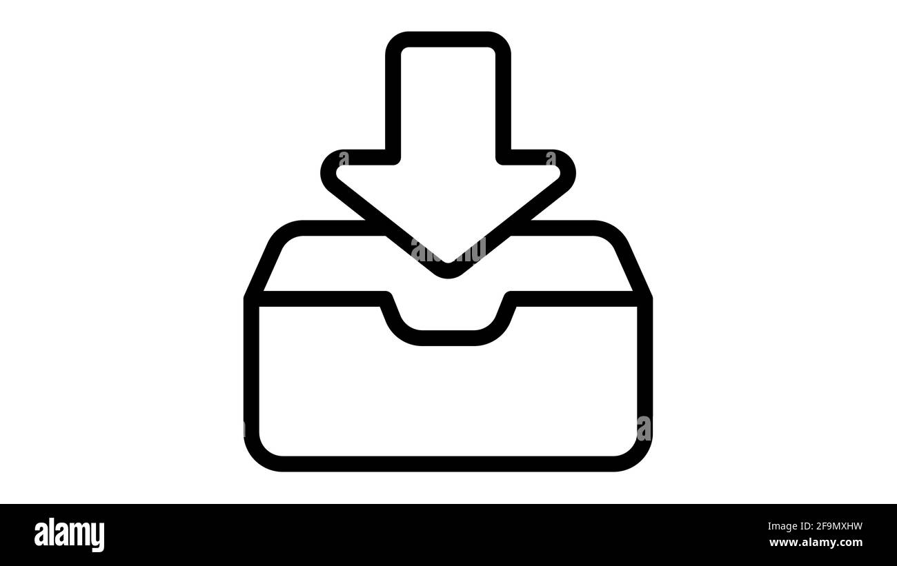 download arrow down downloading single isolated icon with outline style ...