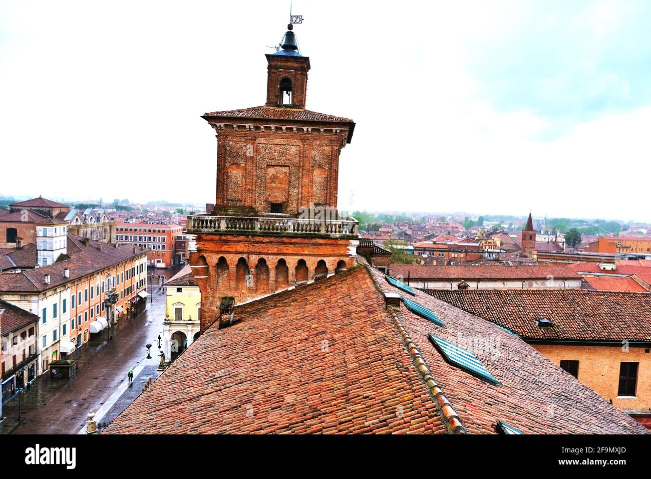 The Lion's Tower in the Castle Este in Ferrara Italy Stock Photo