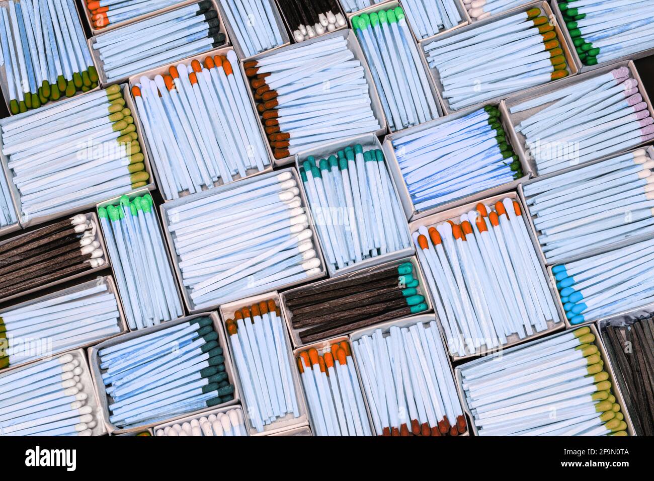multicolored match sticks in boxes Stock Photo Alamy