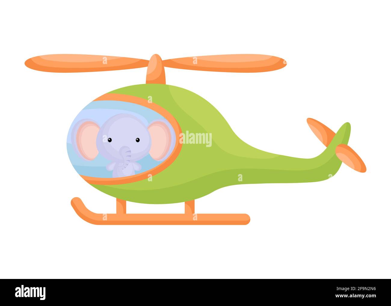 Cute little elephant pilot in green helicopter. Cartoon character for  childrens book, album, baby shower, greeting card, party invitation, house  inter Stock Vector Image & Art - Alamy