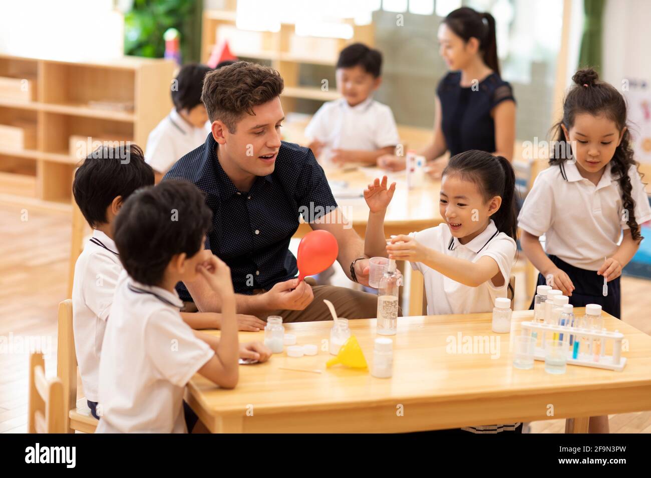 Children having science class Stock Photo Alamy