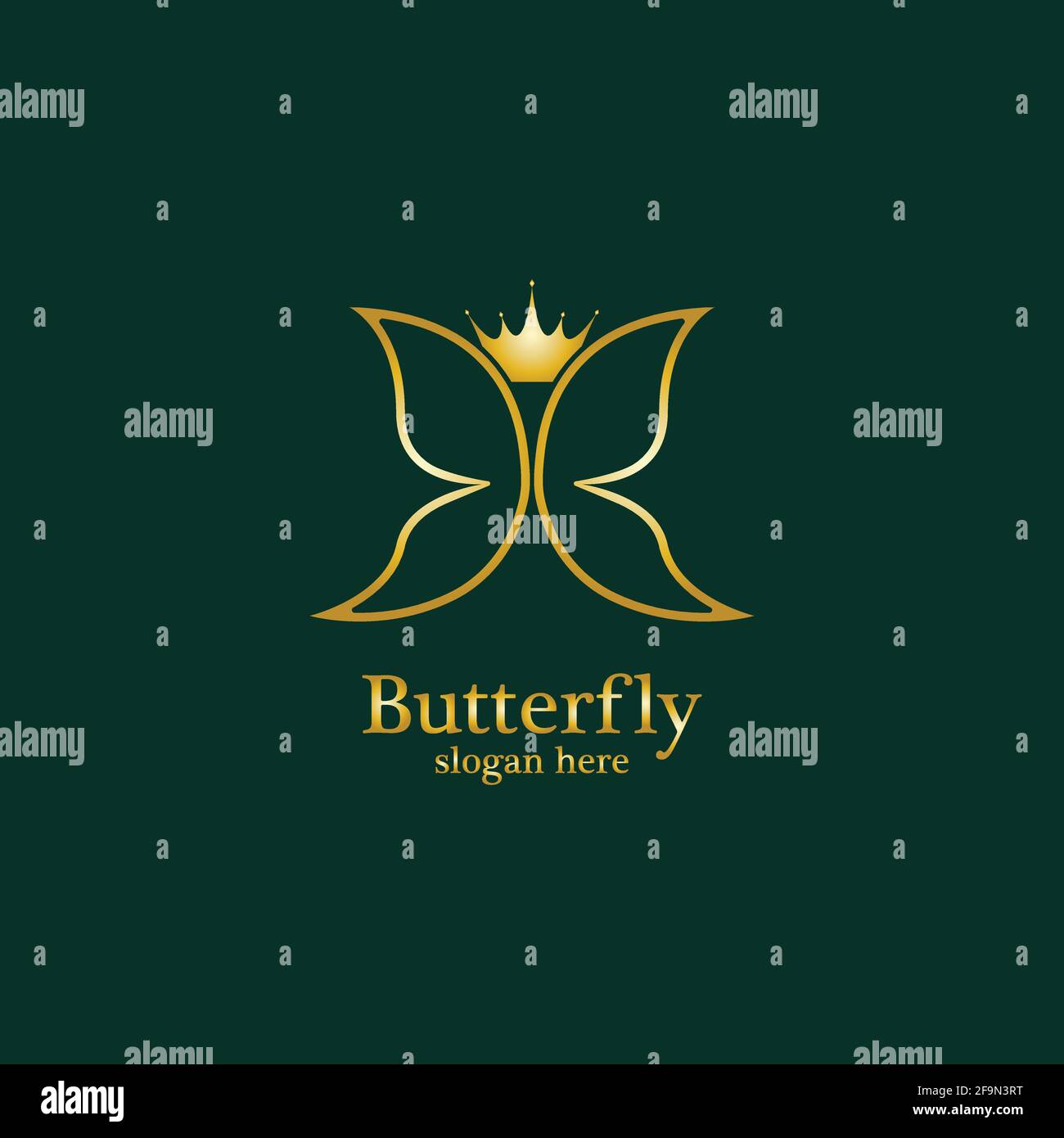 Golden Butterfly logo. Royal butterfly logotype Stock Vector Image ...