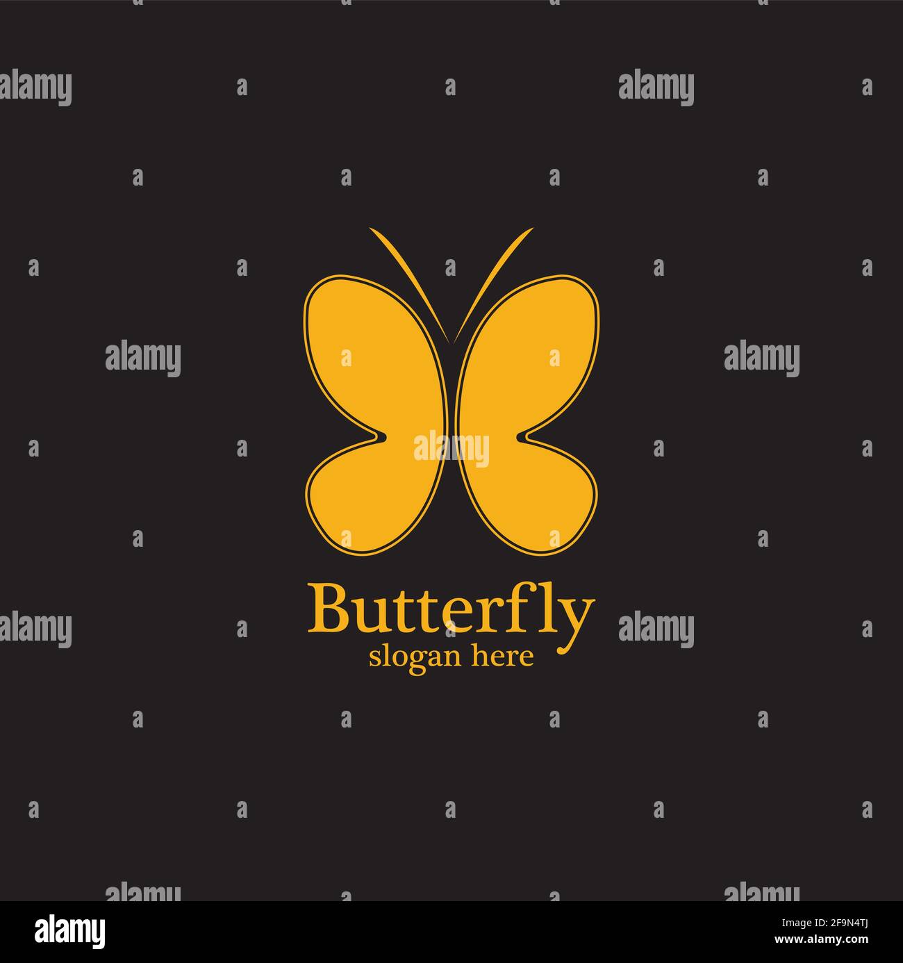 Golden Butterfly logo. Royal butterfly logotype Stock Vector Image ...