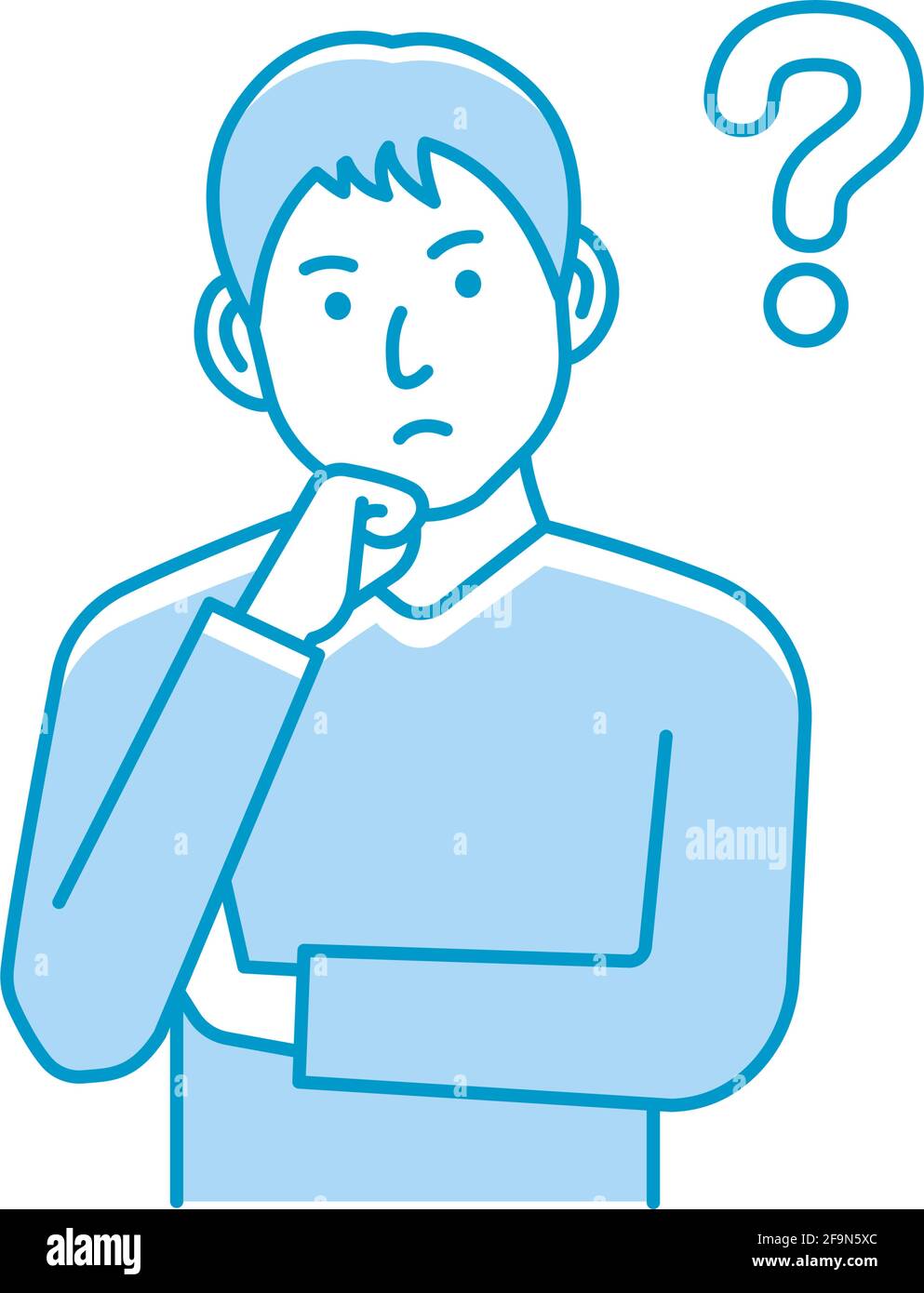 Vector illustration of a young man having a question Stock Vector