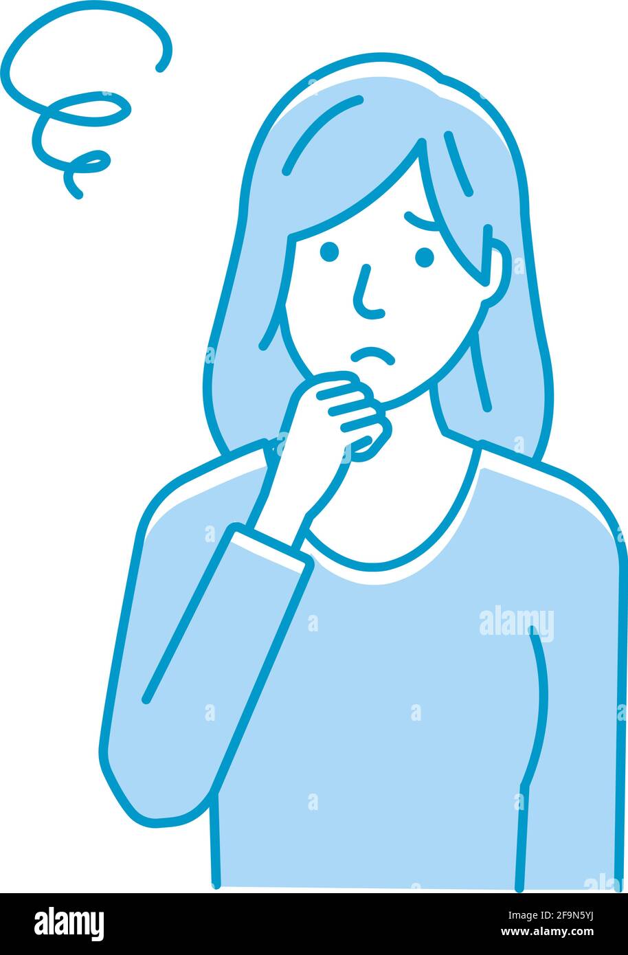 Vector Illustration of young woman in trouble or confused. Stock Vector
