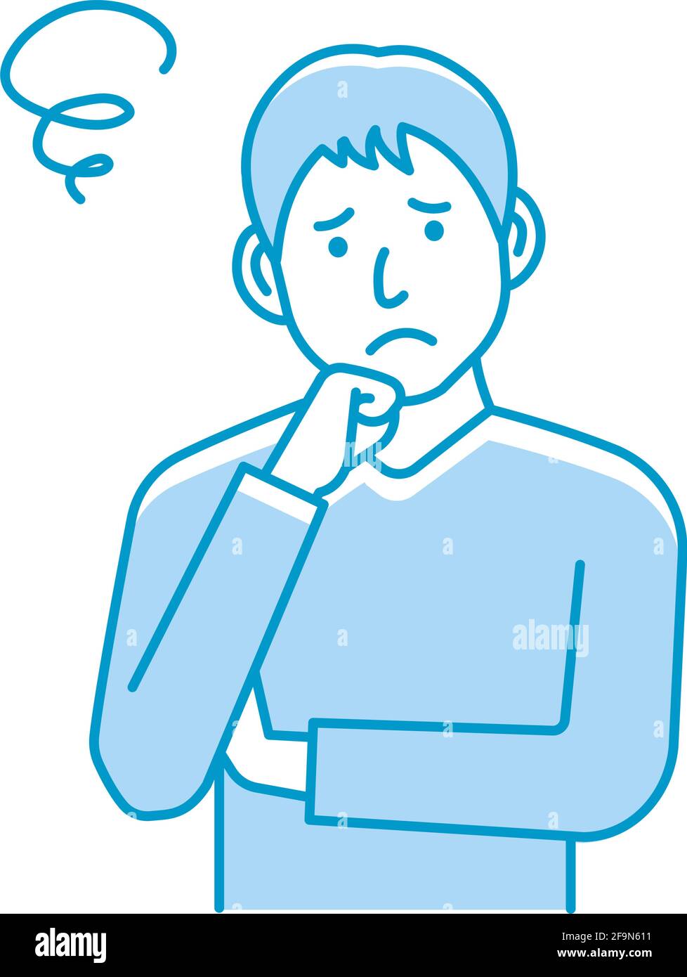 Vector Illustration of young man in trouble or confused. Stock Vector
