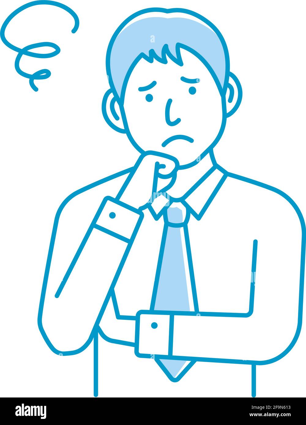 Vector Illustration of young businessman in trouble or confused. Stock Vector