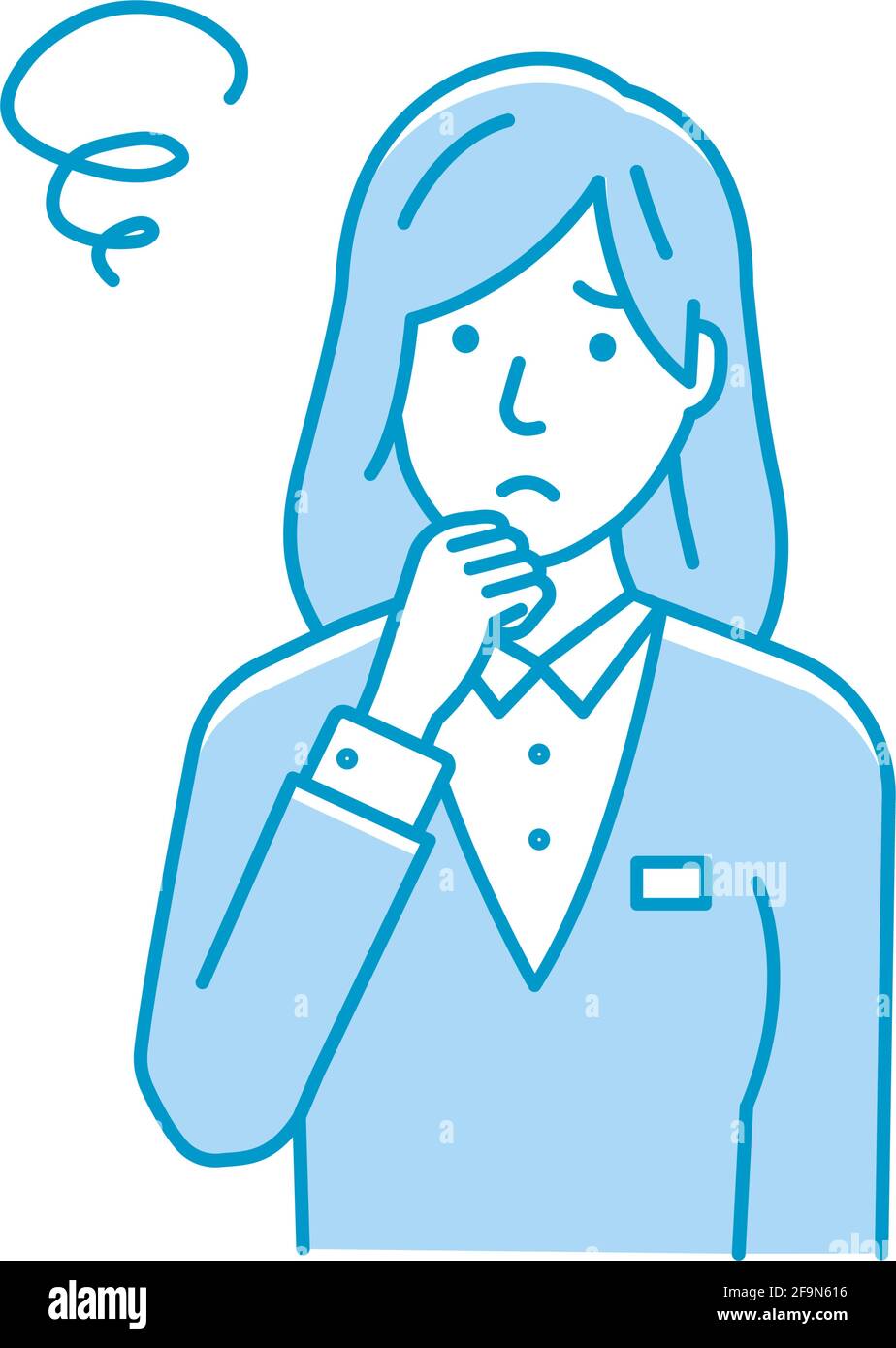 Vector Illustration of young businesswoman in trouble or confused. Stock Vector